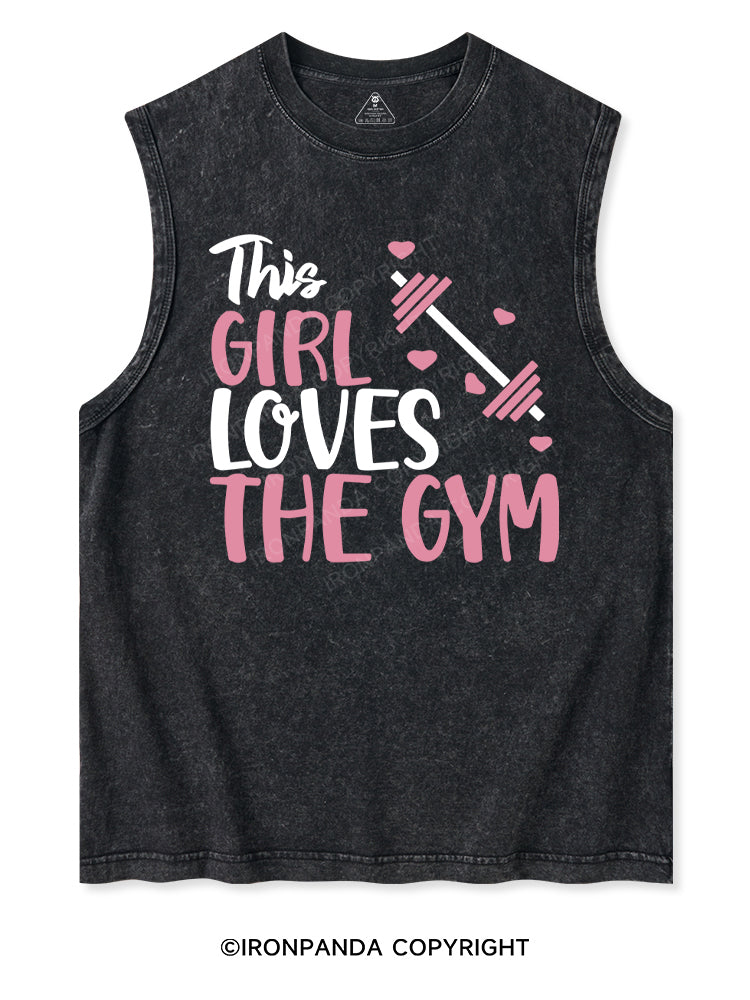THIS GIRL LOVES THE GYM Washed Tank