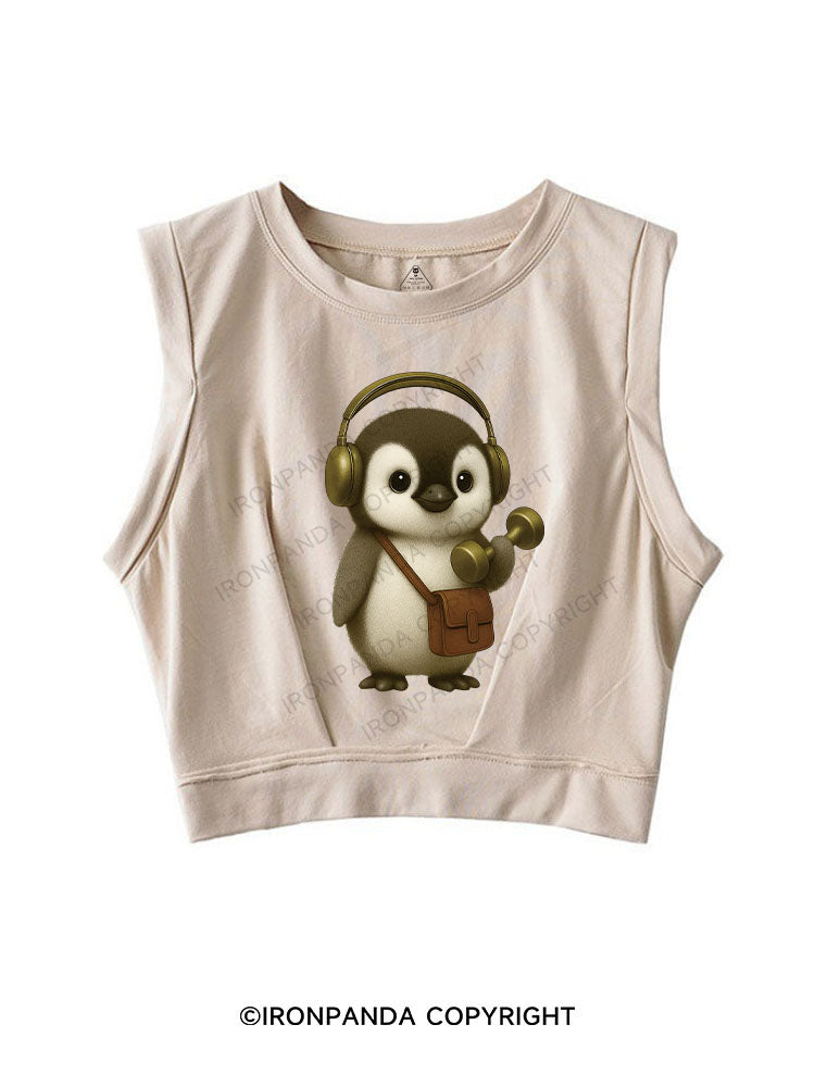 CHILL VIBES STRONG GAINS SLEEVELESS CROP TOPS