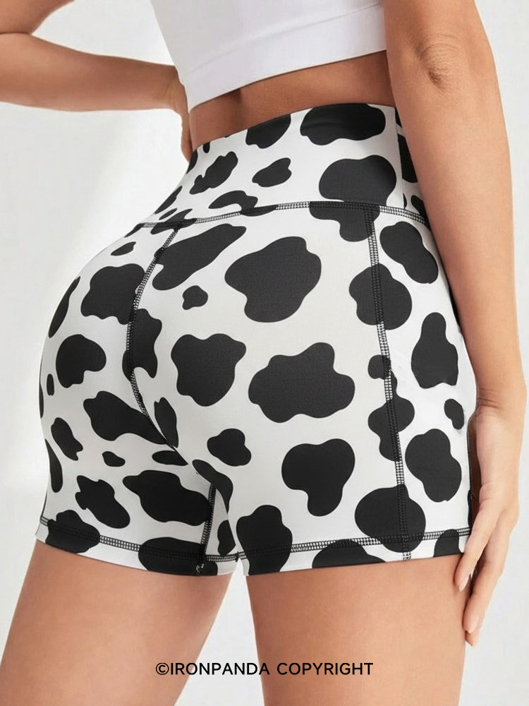 Printed High Waist 3 Inch Yoga Shorts