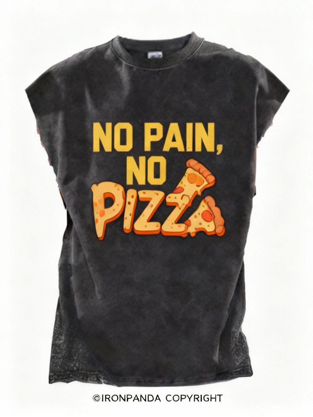 NO PAIN NO PIZZA Cut Off Tank