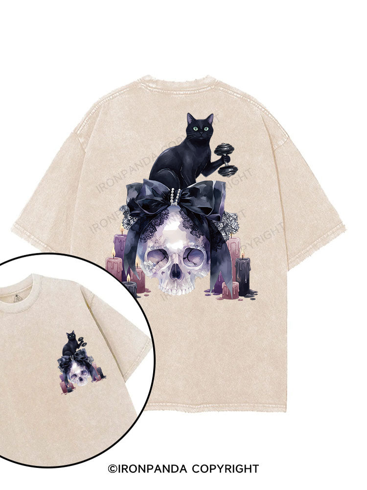 Feline Skullkeepe printed Gym Shirt
