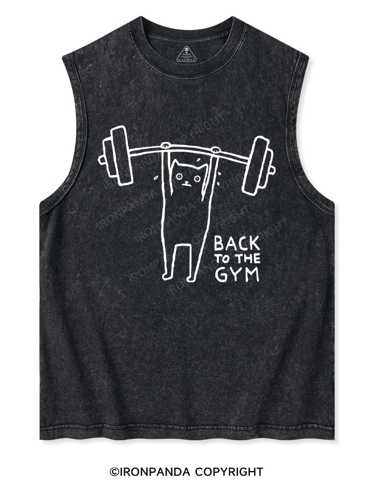 BACK TO THE GYM CAT Washed Tank
