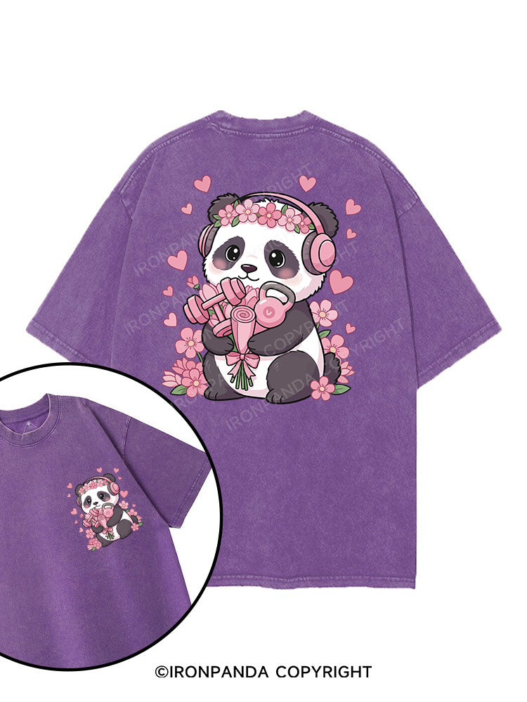 Panda Gains printed Gym Shirt
