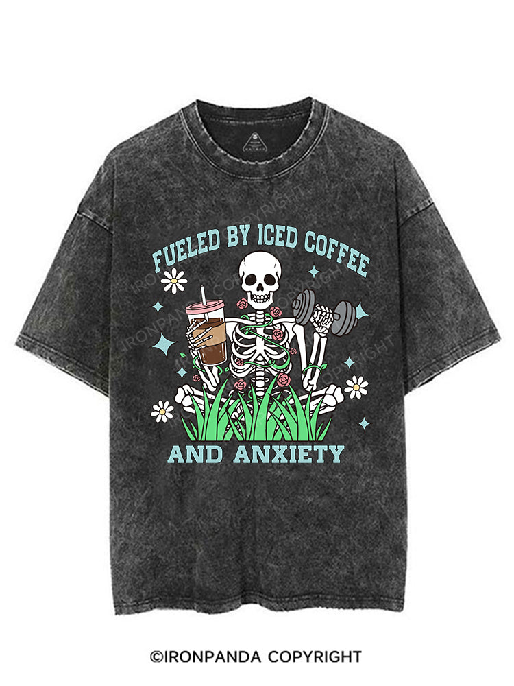 Fueled by Iced Coffee and Anxiety VINTAGE GYM SHIRT