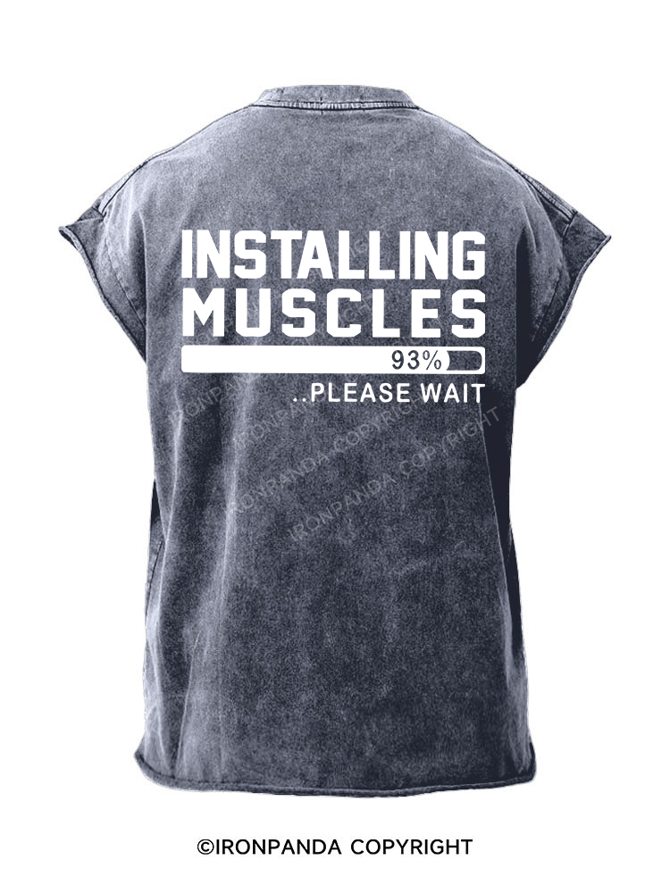 Installing Muscles Back Printed Cut Off Tank