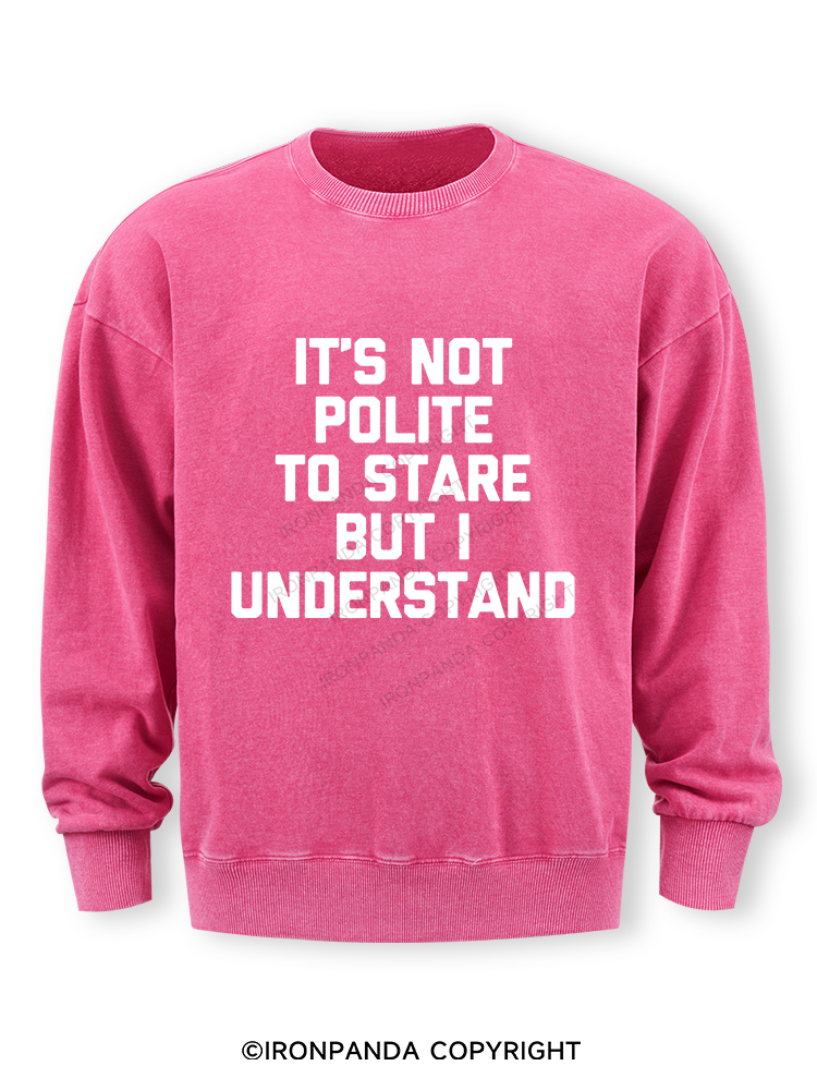 IT’S NOT POLITE TO STARE BUT I UNDERSTAND Washed Sweatshirt