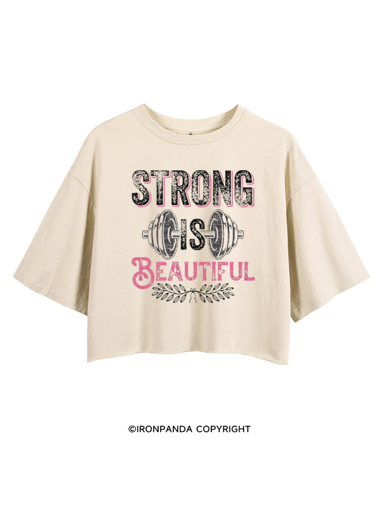 STRONG IS BEAUTIFUL POSITIVE GYM CROP TOPS
