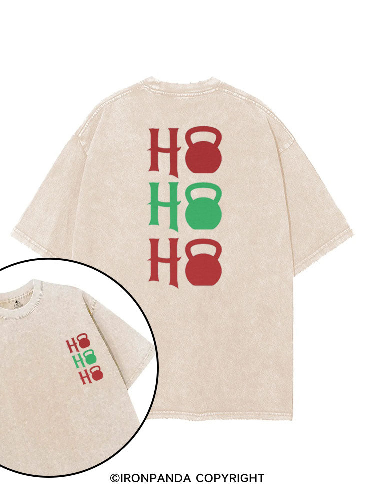HO HO HO HOLIDAY FITNESS KETTLEBELL printed Gym Shirt