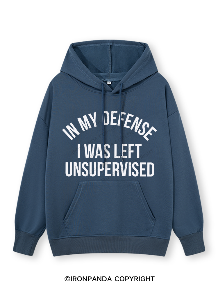 IN MY DEFENSE I WAS LEFT UNSUPERVISED Classic Gym Hoodie