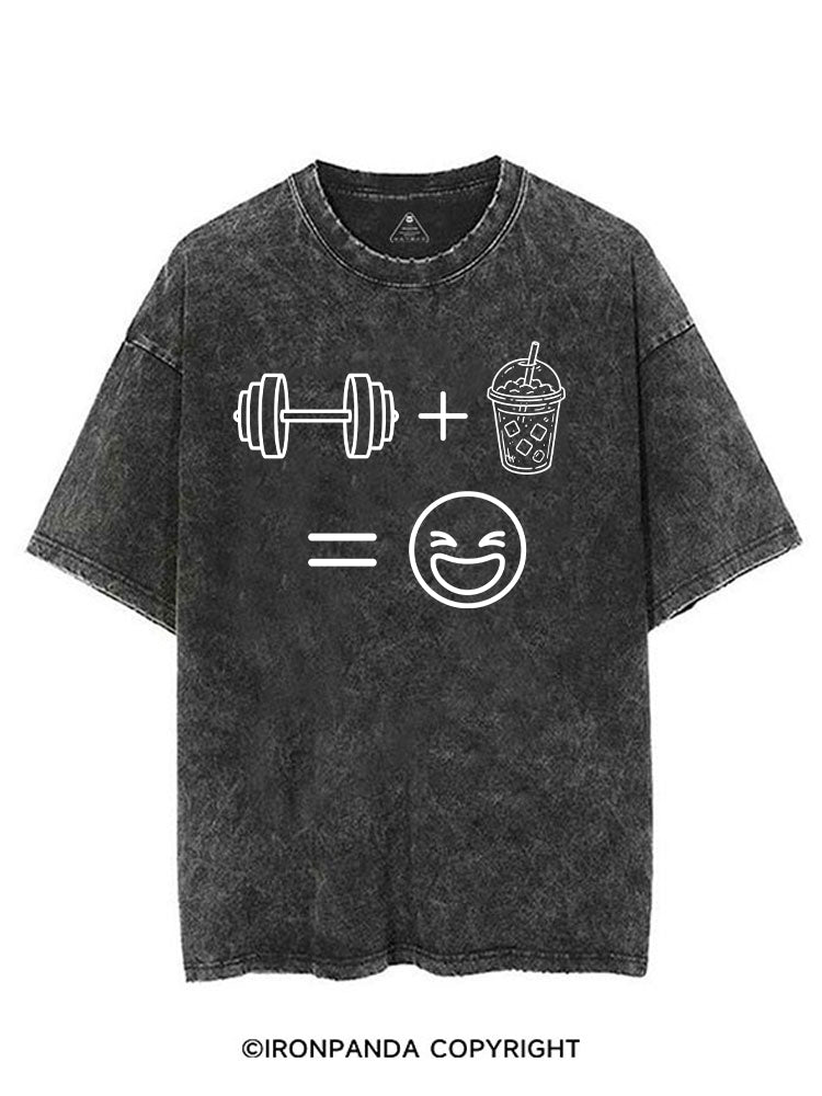LIFT + SIP = HAPPY VINTAGE GYM SHIRT