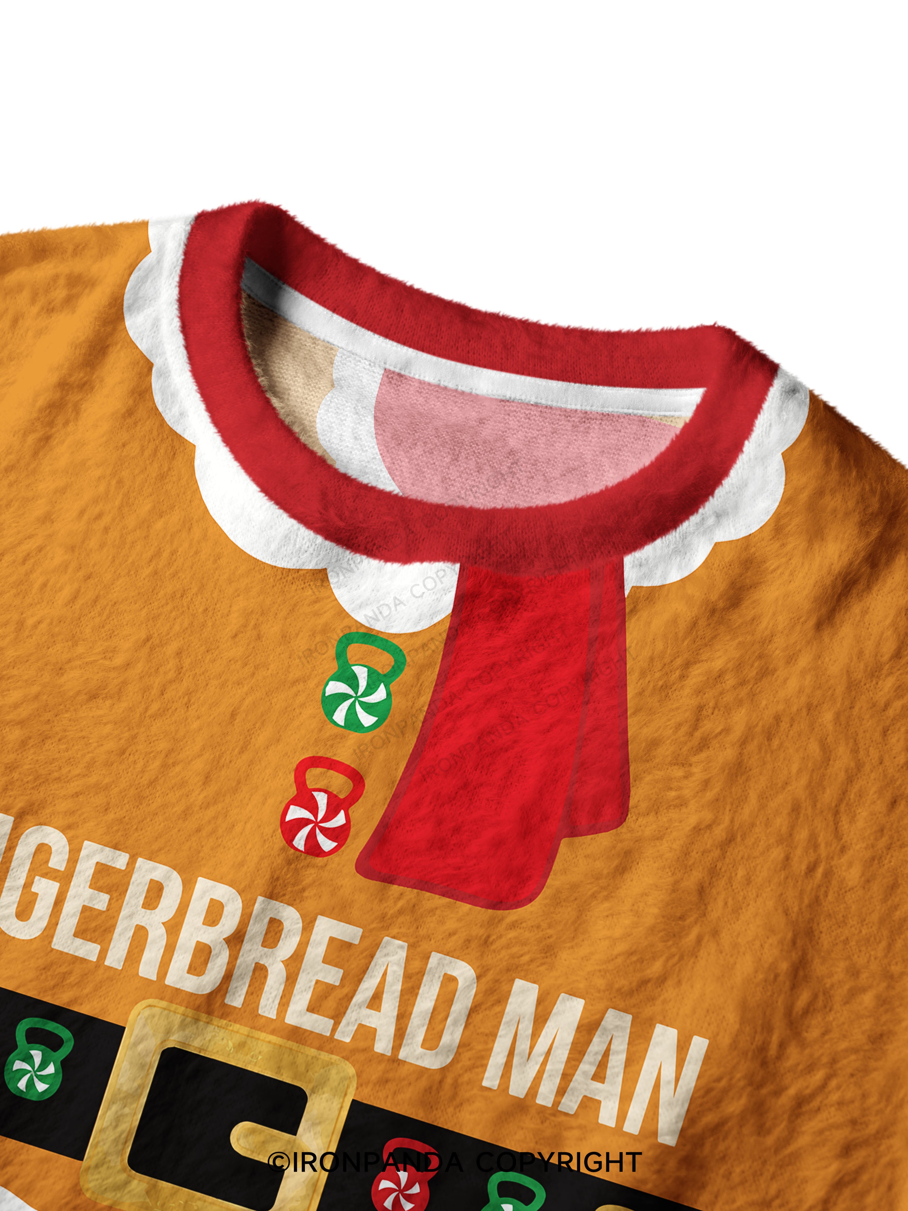 GINGERBREAD MAN Ugly Fuzzy Fleece Sweater