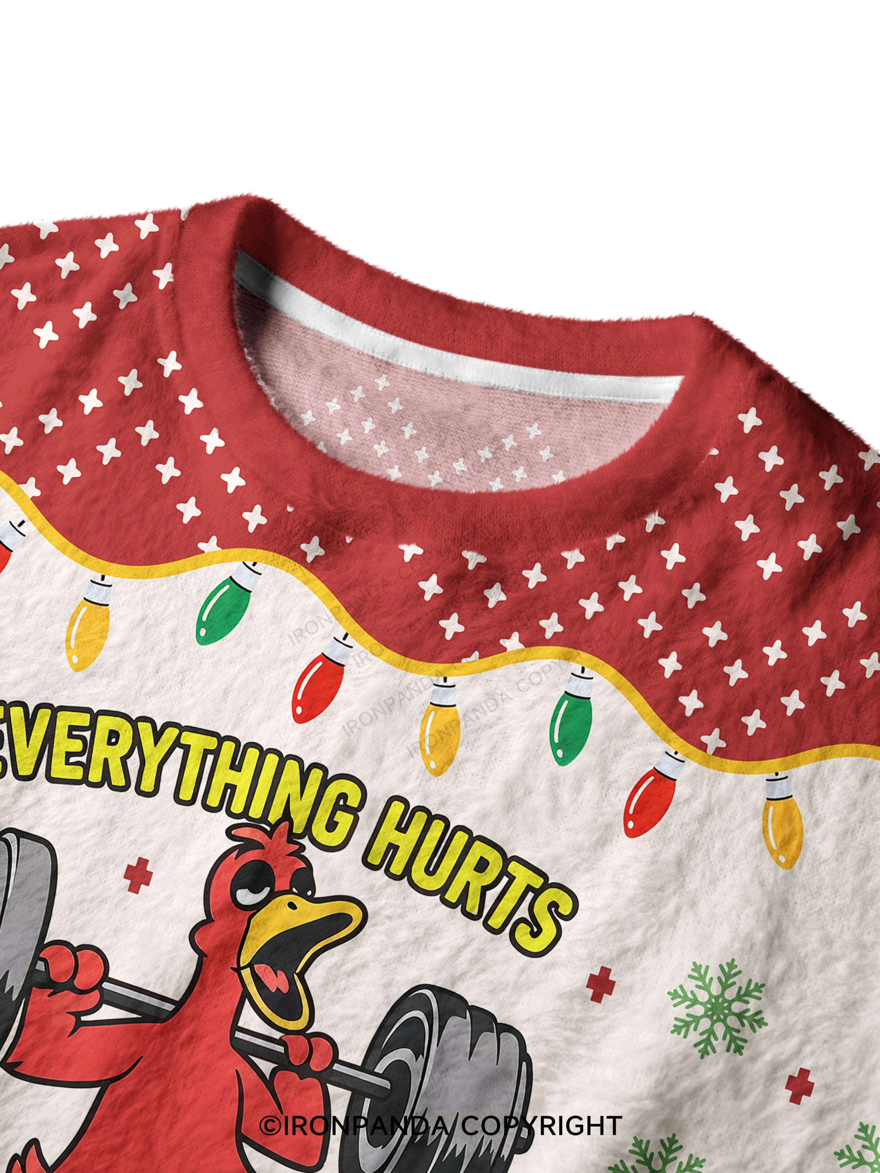 Everthing Hurts And I'm Tired Weightlifting Duck Ugly Fuzzy Fleece Sweater