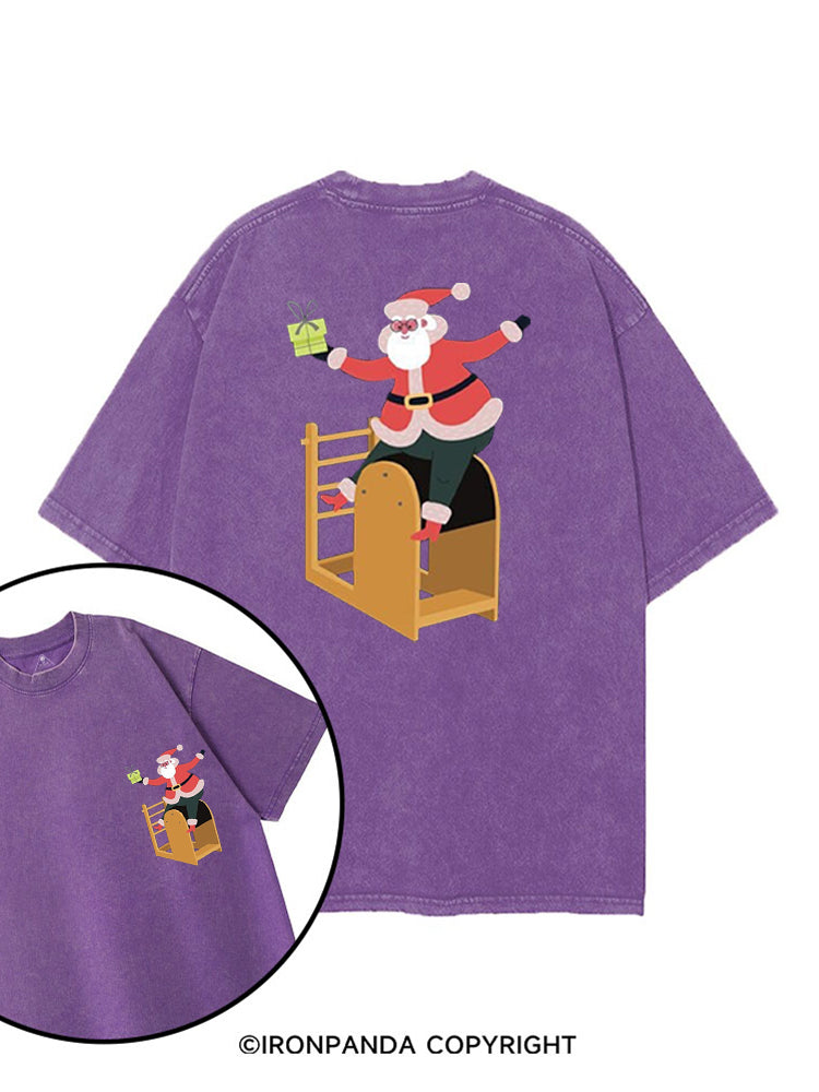 CHRISTMAS SANTA CLAUS PILATES printed Gym Shirt