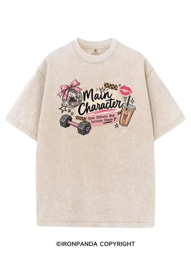 MAIN CHARACTER SIDE EFFECTS MAY INCLUDE CHAOS VINTAGE GYM SHIRT