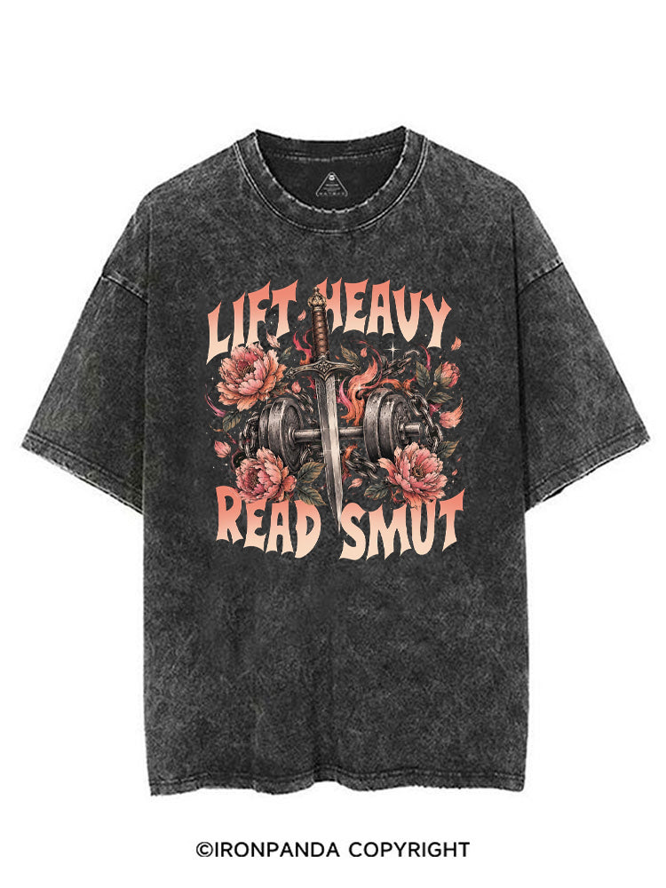 LIFT HEAVY READ SMUT WEIGHTLIFTING BOOKISH VINTAGE GYM SHIRT