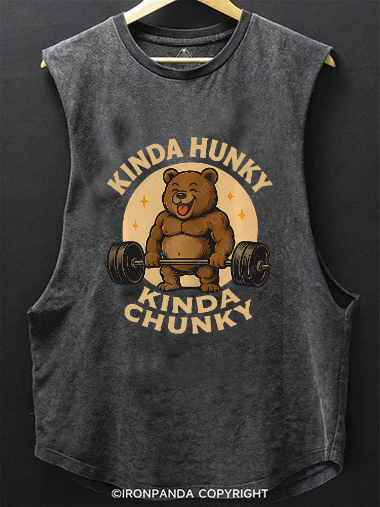 Kinda Chunky Kinda Hunky Bodybuilding Scoop Bottom Cotton Tank