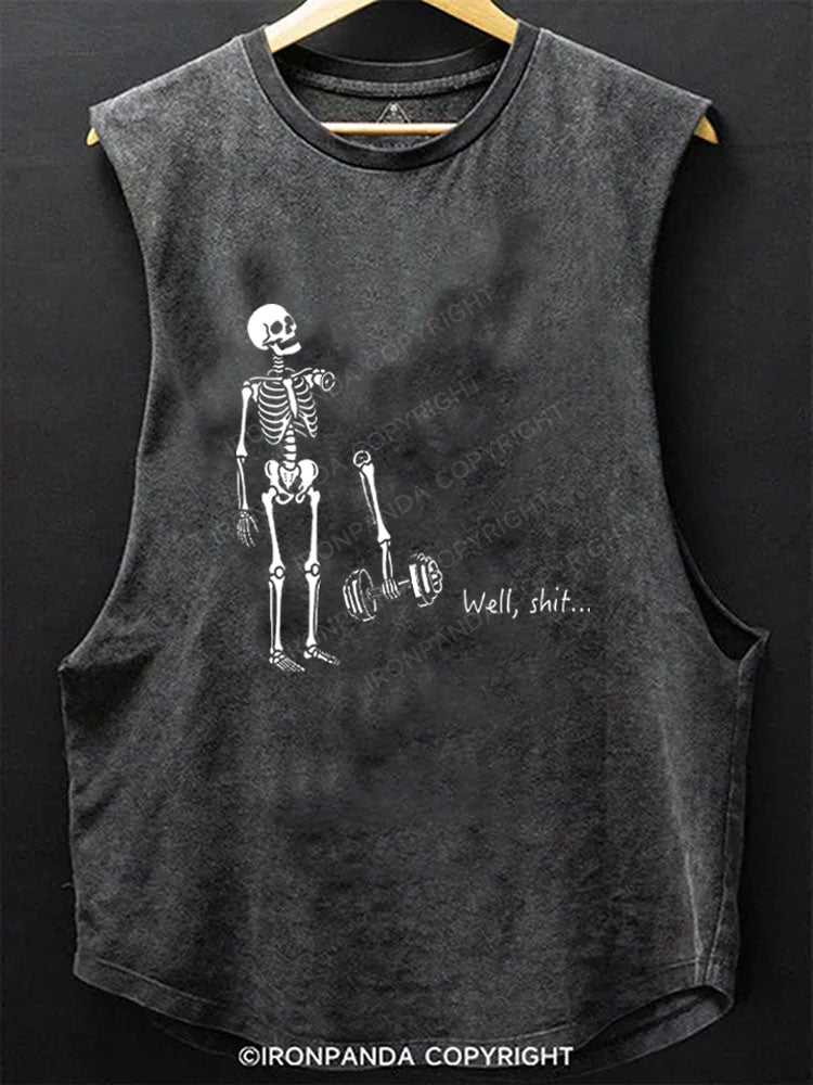 Well Shit Funny Skeleton Scoop Bottom Cotton Tank