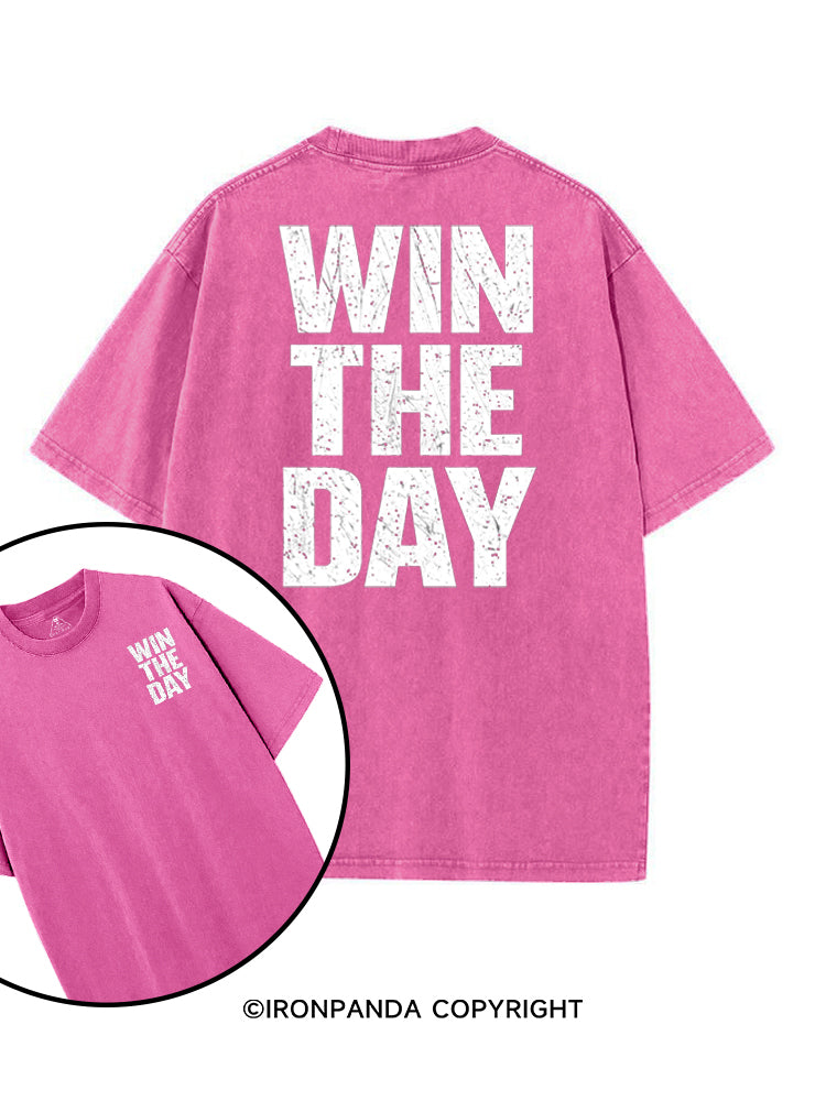 WIN THE DAY printed Gym Shirt