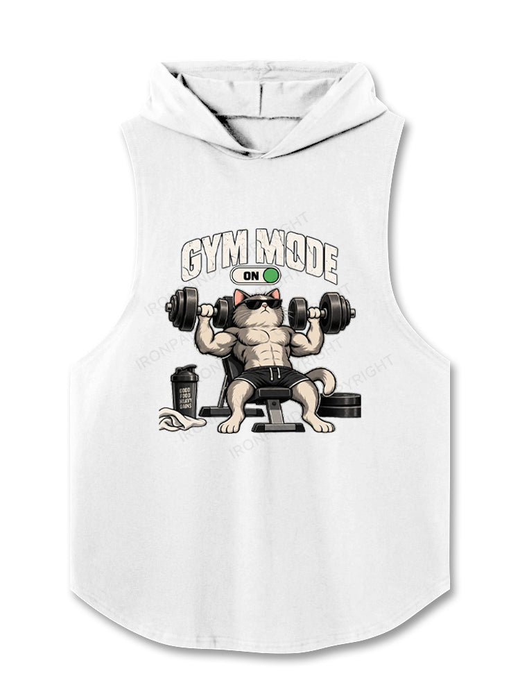 Gym Mode On Workout Cat Hooded Tank