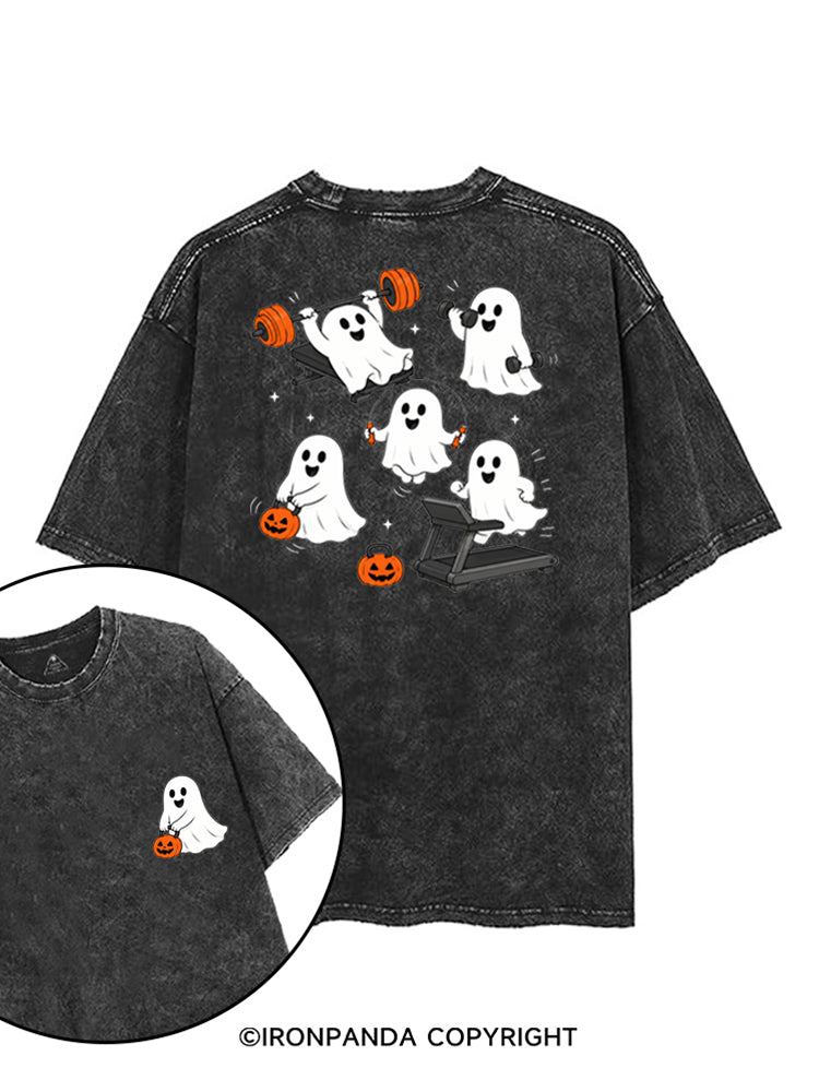 GHOST HALLOWEEN WORKOUT FITNESS printed Gym Shirt
