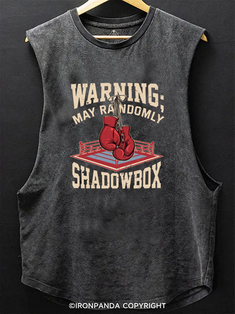 Boxing Warning May Randomly Shadowbox Scoop Bottom Cotton Tank