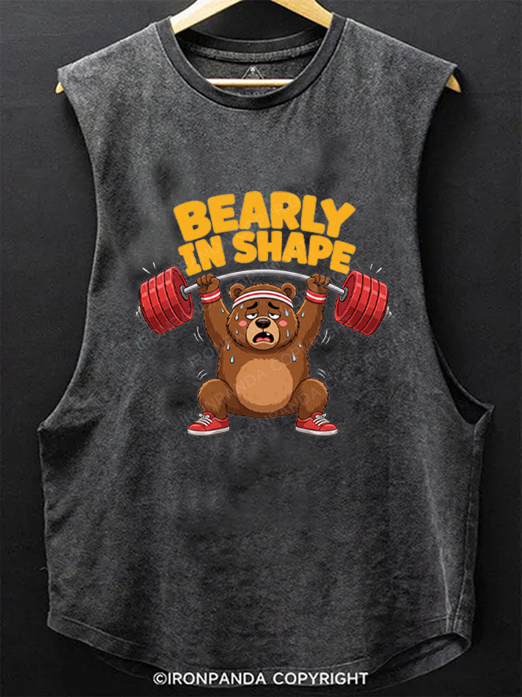 Funny Bear Workout Bearly In Shape Scoop Bottom Cotton Tank