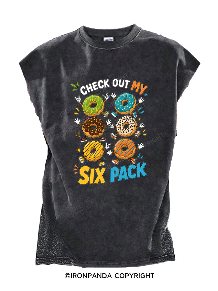 Check Out My Six Pack Donut Funny Gym Humor Cut Off Tank