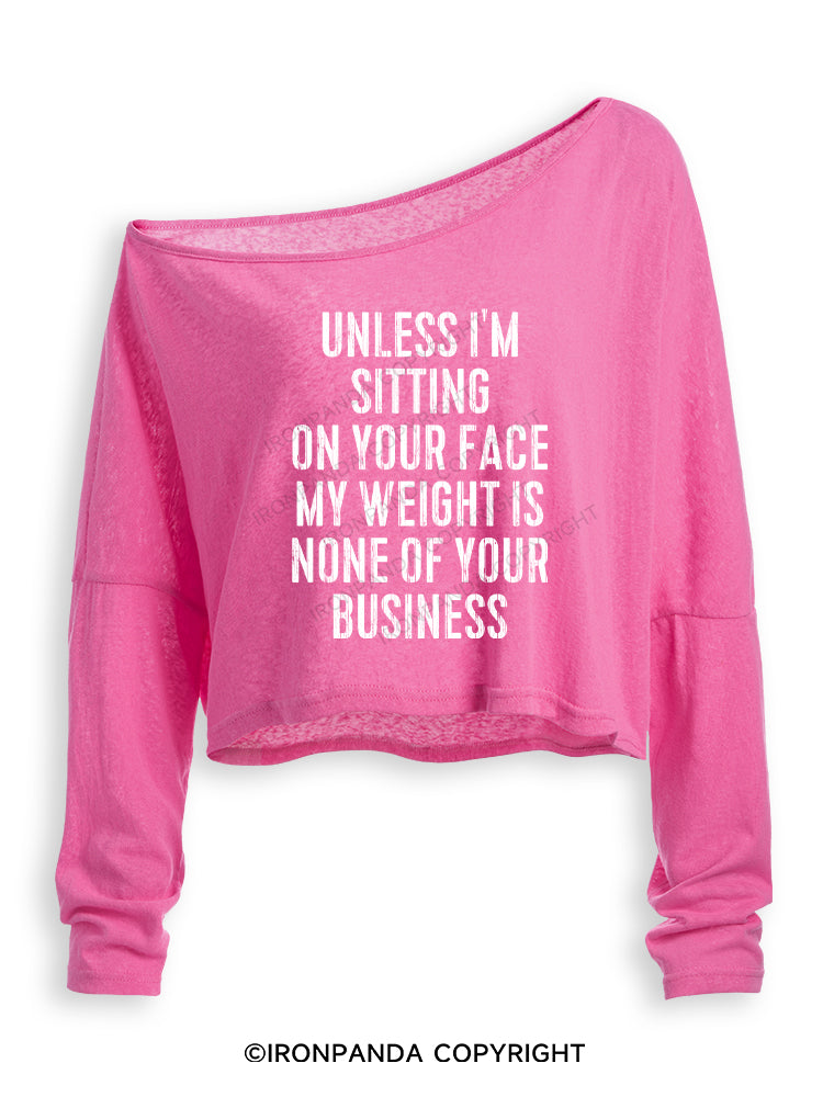 UNLESS I'M SITTING ON YOUR FACE Off Shoulder Long Sleeve Crop Top