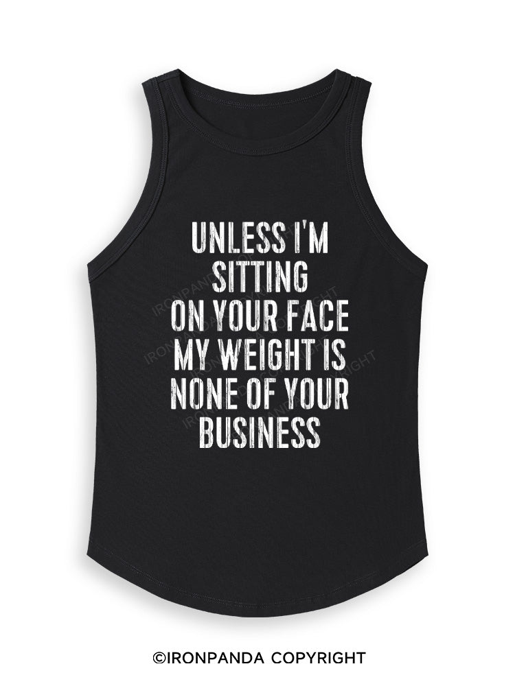 UNLESS I'M SITTING ON YOUR FACE Fitted Tank Top