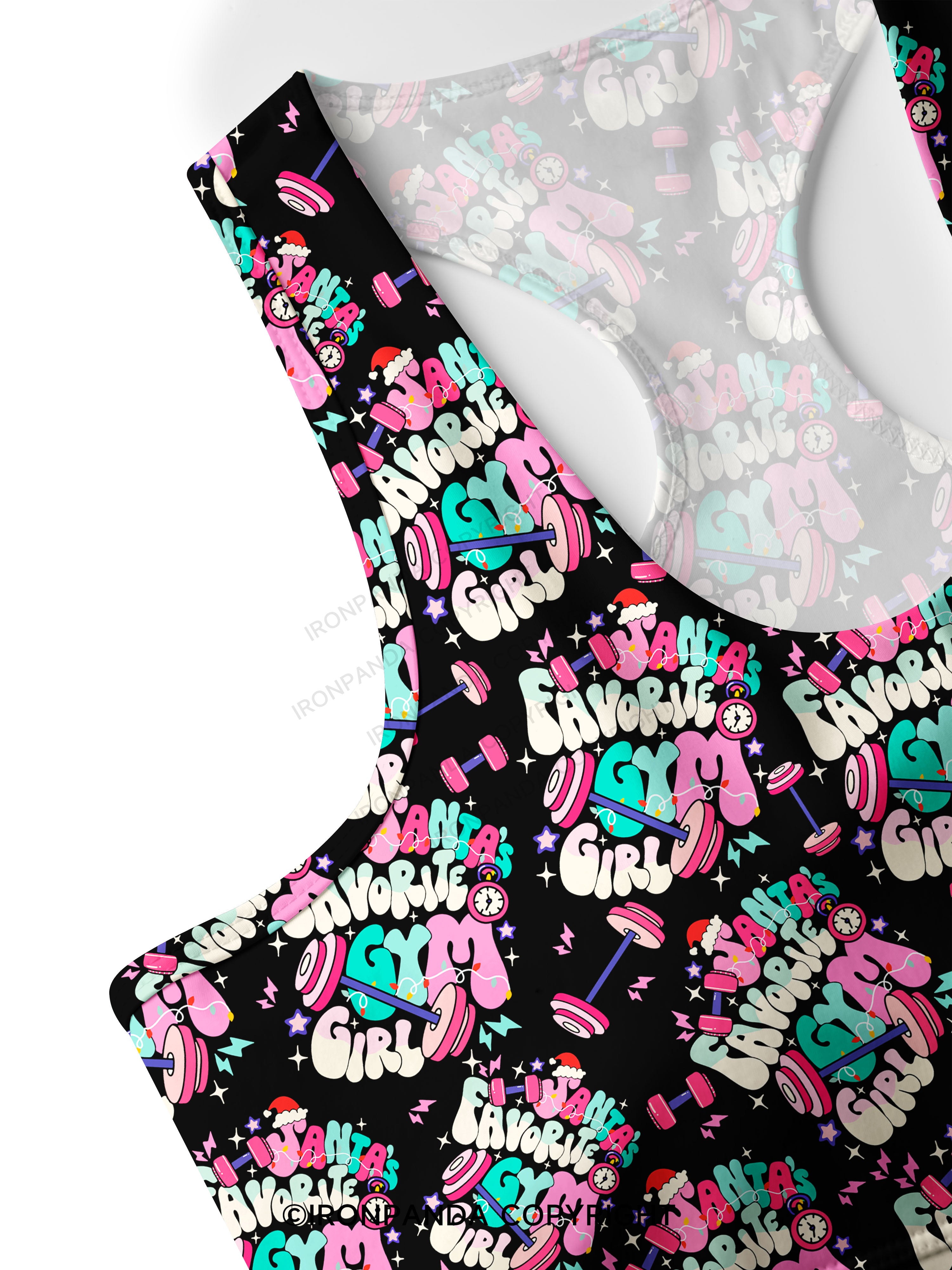 Santa Favorite Gym Girl Racerback Sports Bra