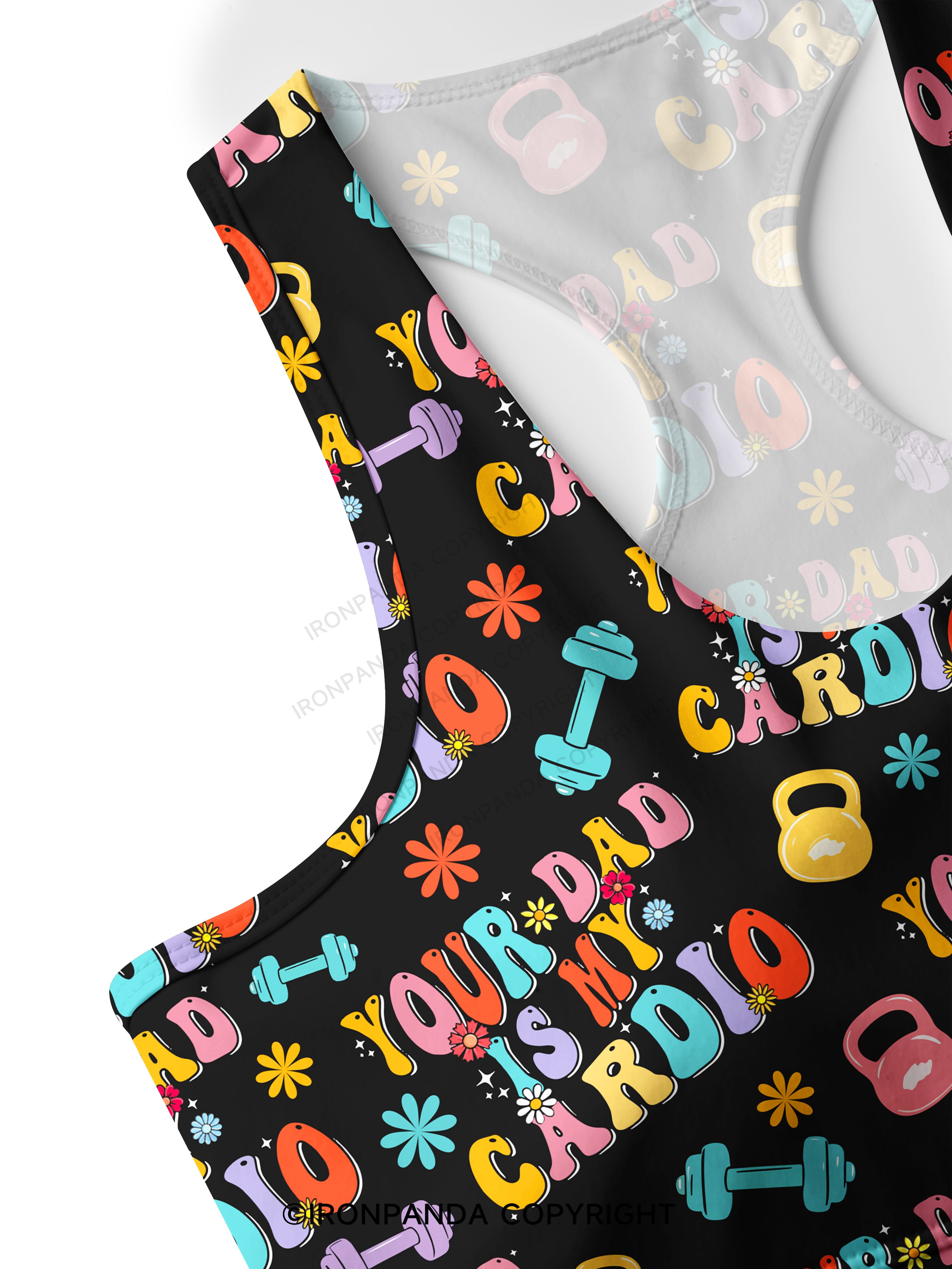 Your Dad Is My Cardio Racerback Sports Bra