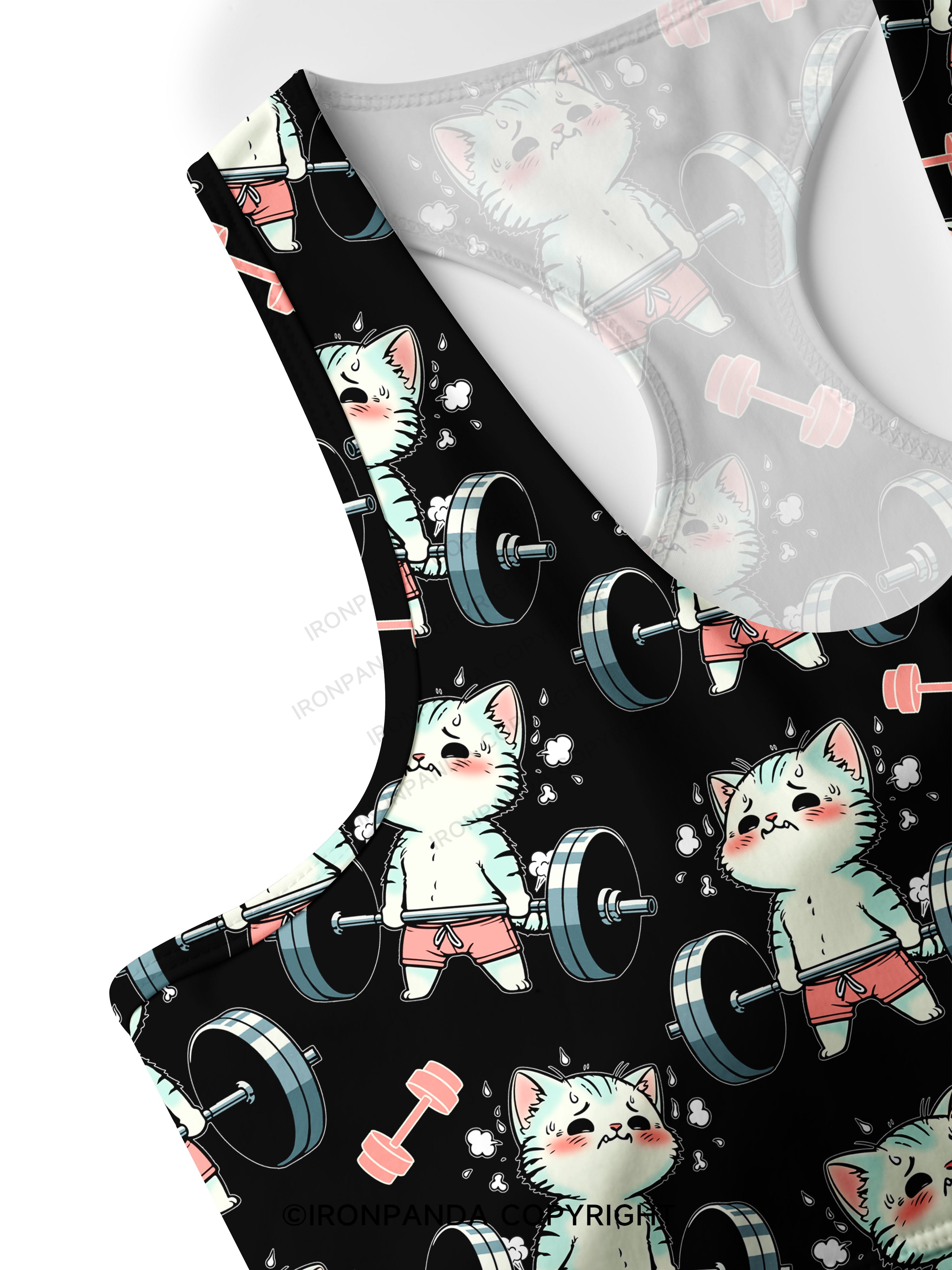don't fart cat Racerback Sports Bra