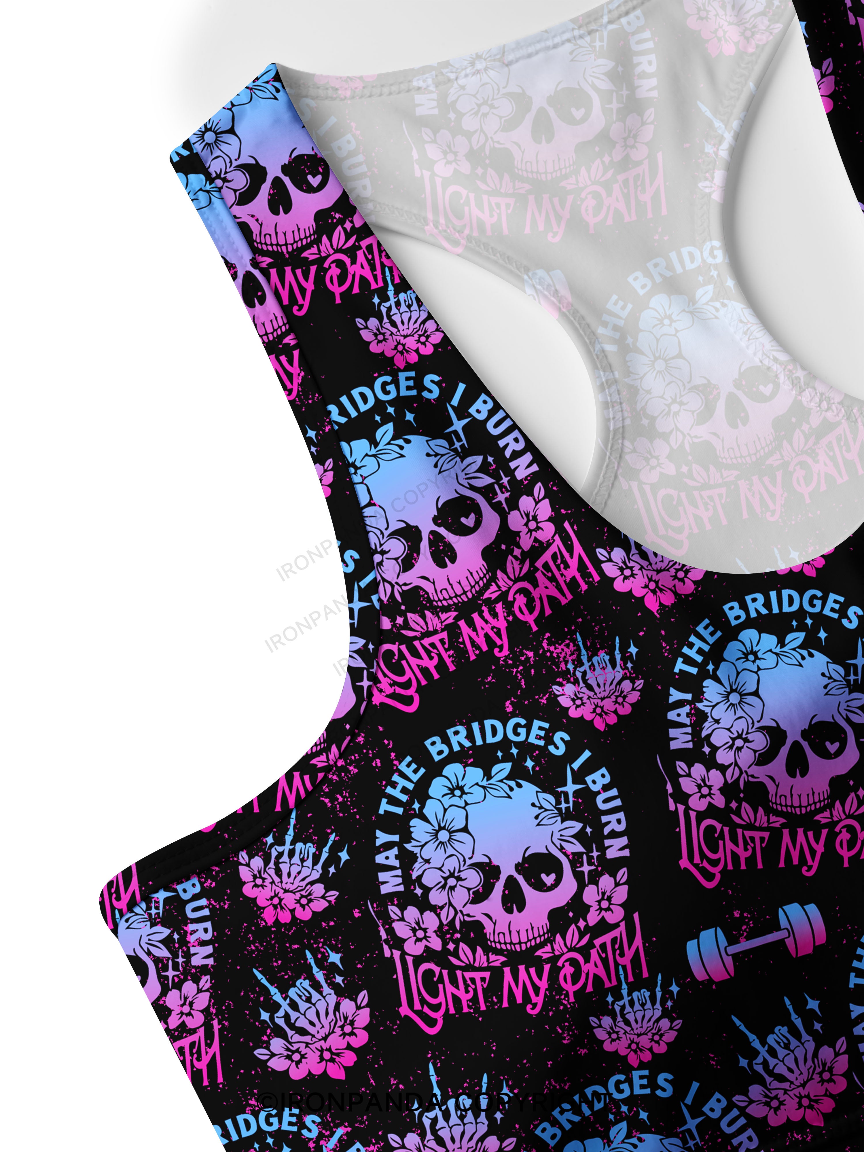 May The Bridges I Burn Light The Way Racerback Sports Bra