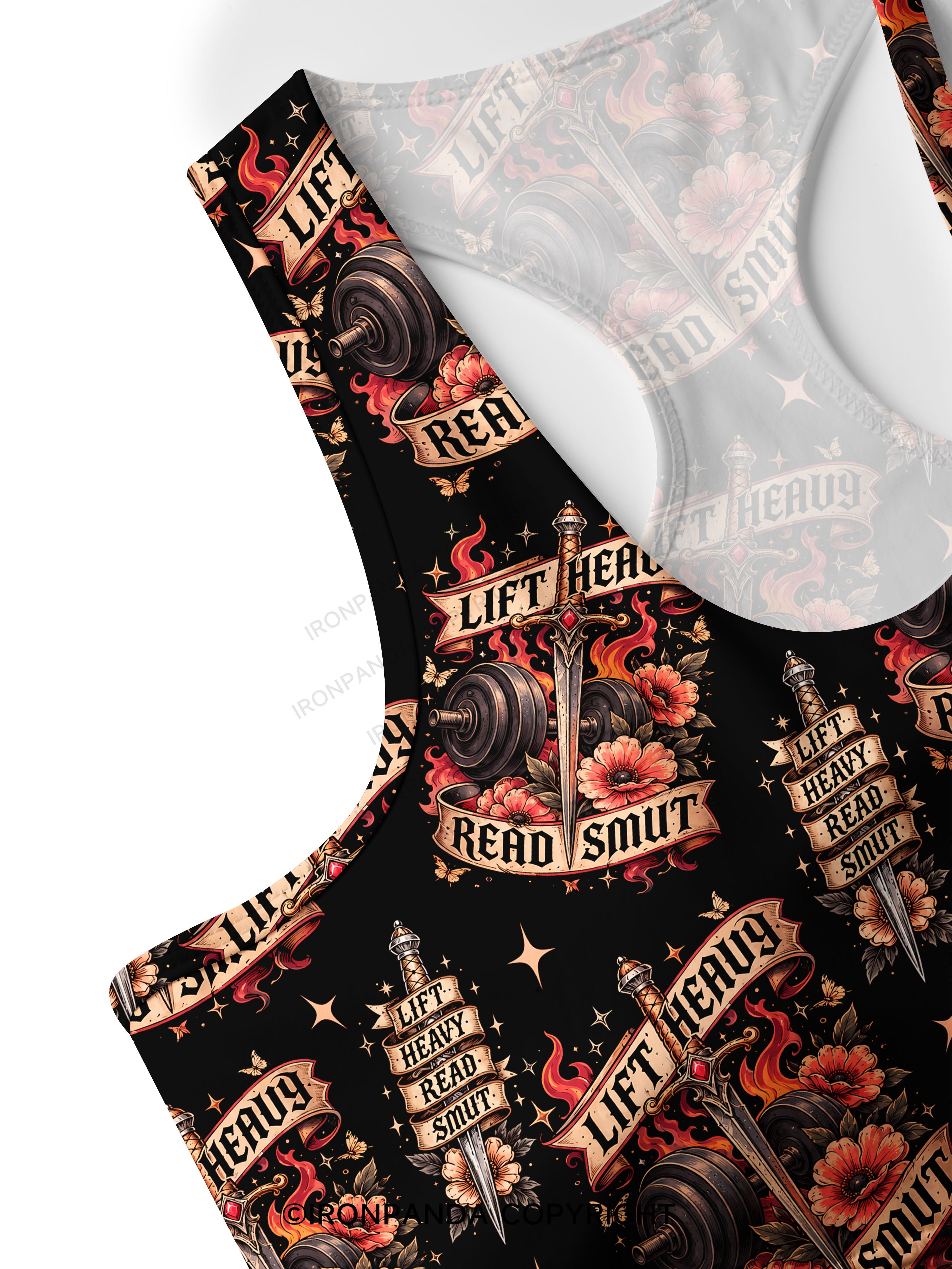 Lift Heavy Read Smut Racerback Sports Bra