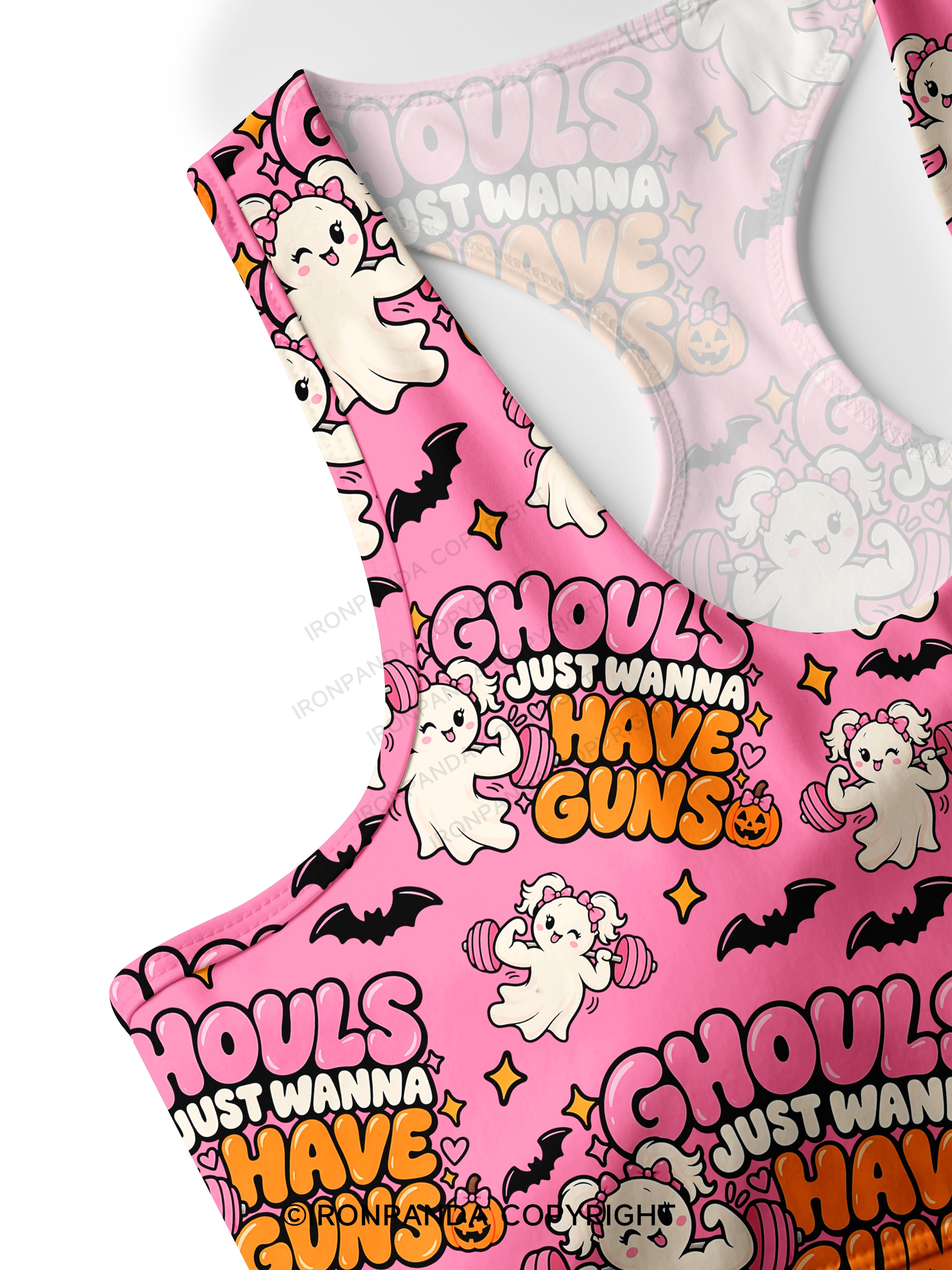 GHOULS JUST WANNA HAVE GUNS Racerback Sports Bra