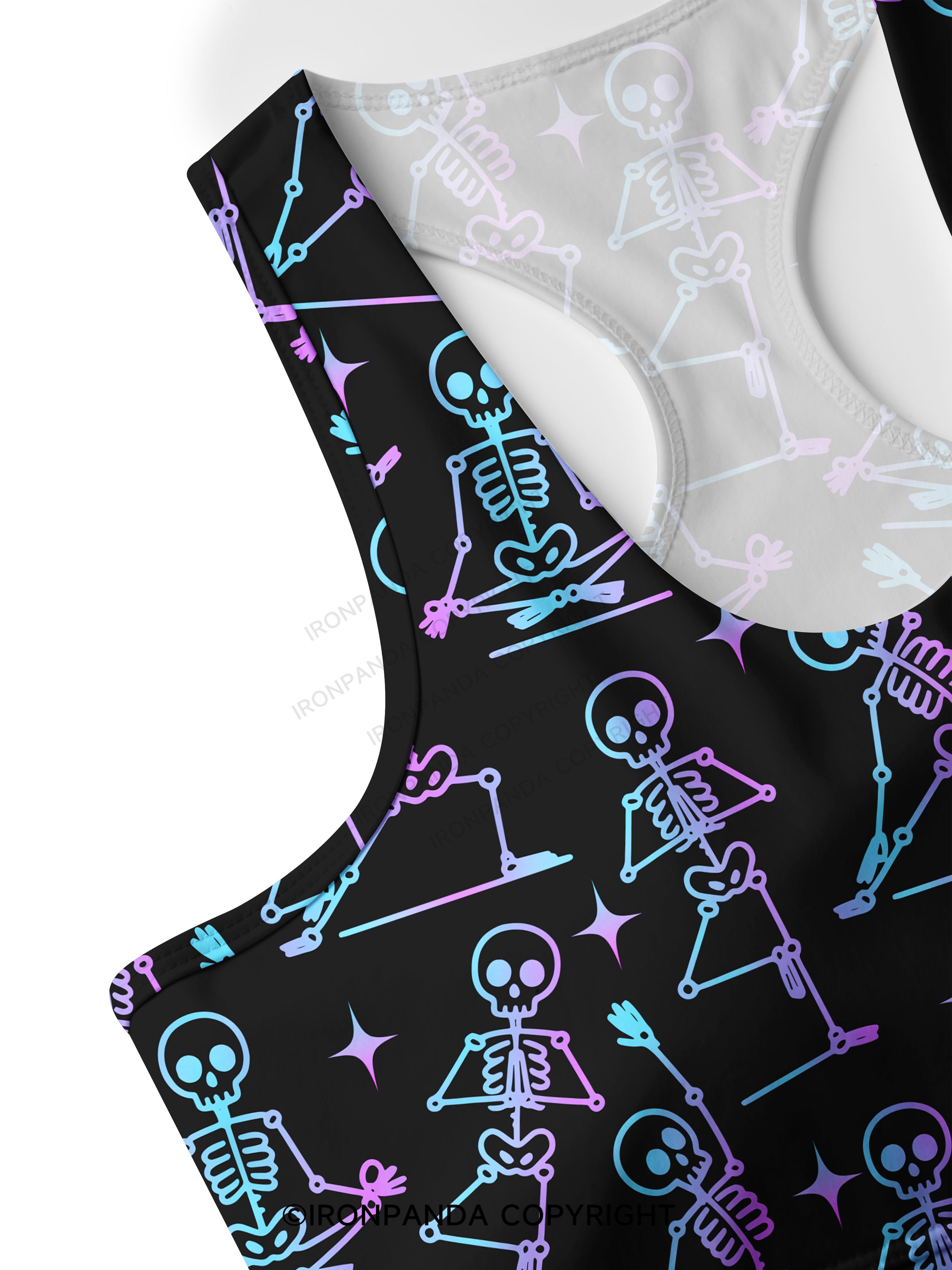 ZEN TO THE BONE SKELETON Racerback Sports Bra