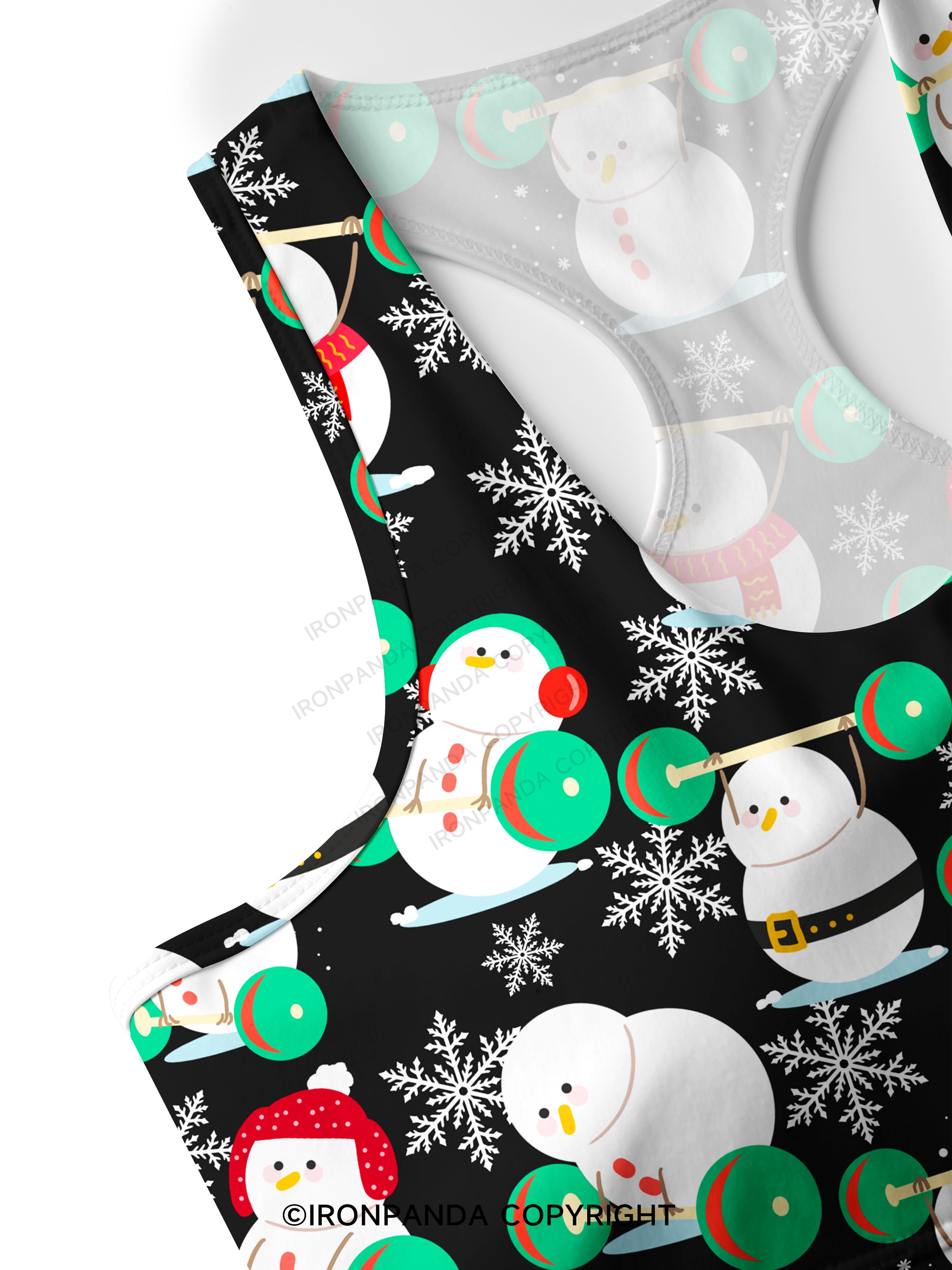 Snowman team weightlifting Racerback Sports Bra