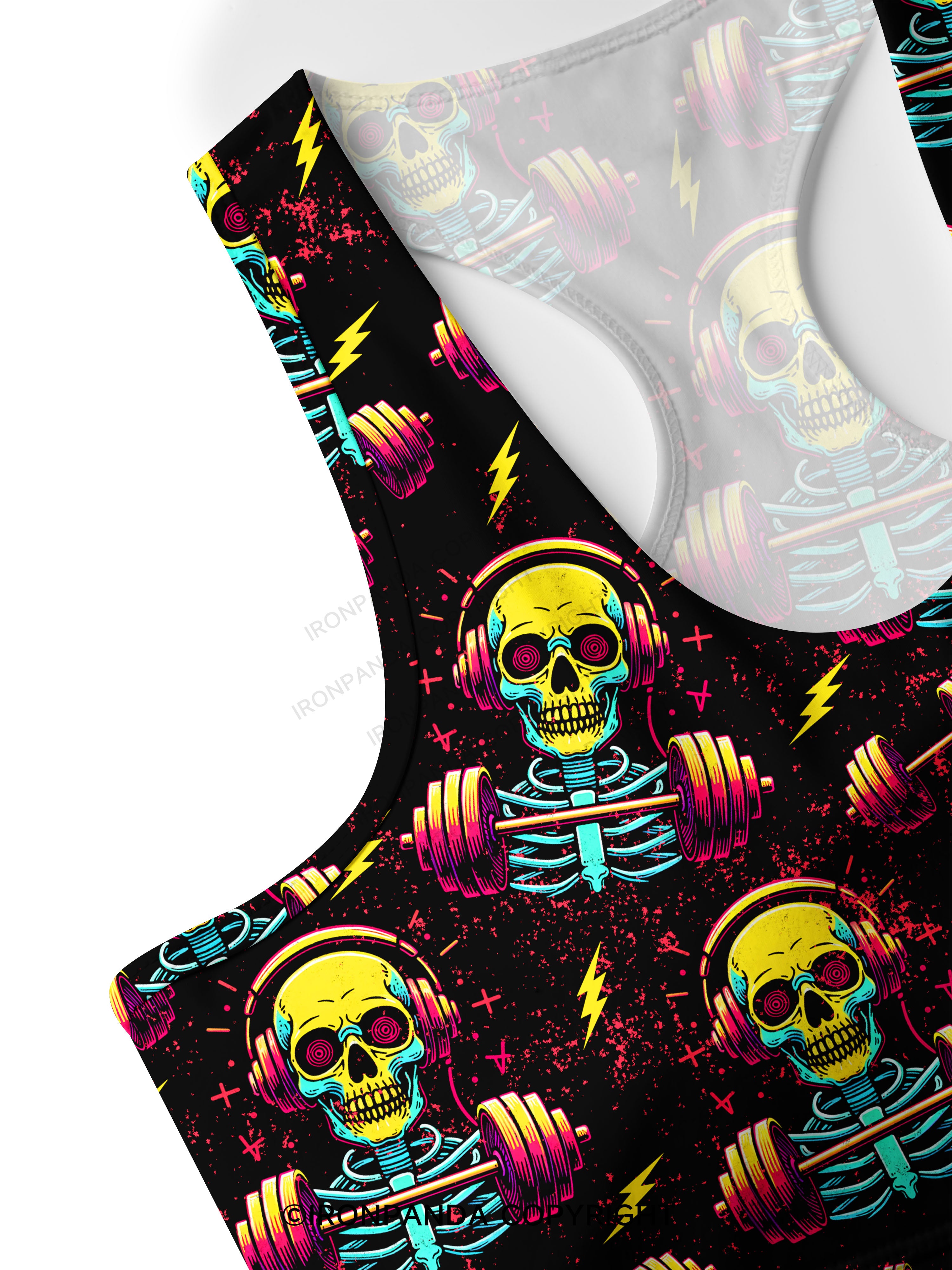 DEAD SERIOUS ABOUT LIFTING Racerback Sports Bra