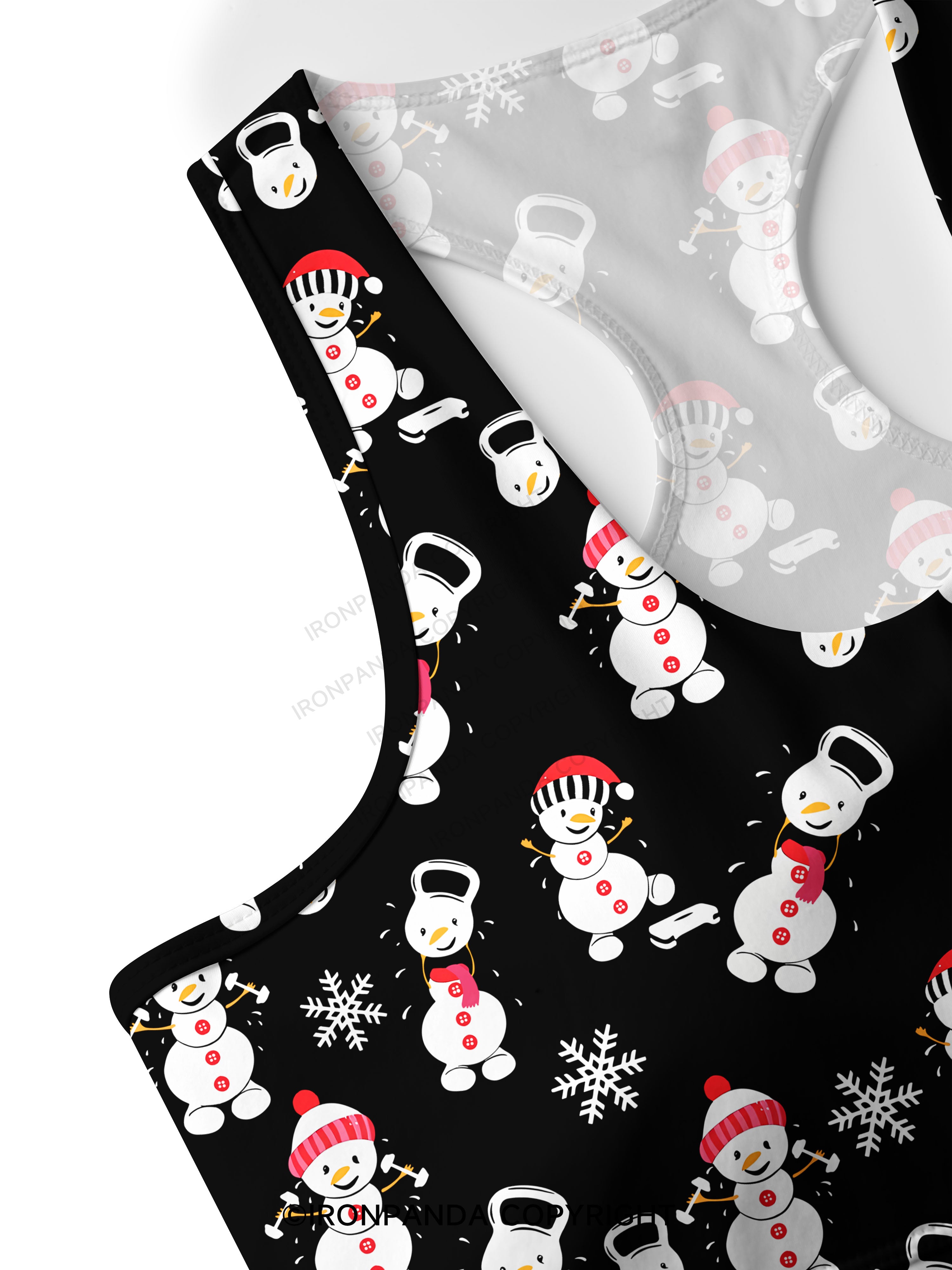 SWEATIN' WITH MY SNOWMIES Racerback Sports Bra