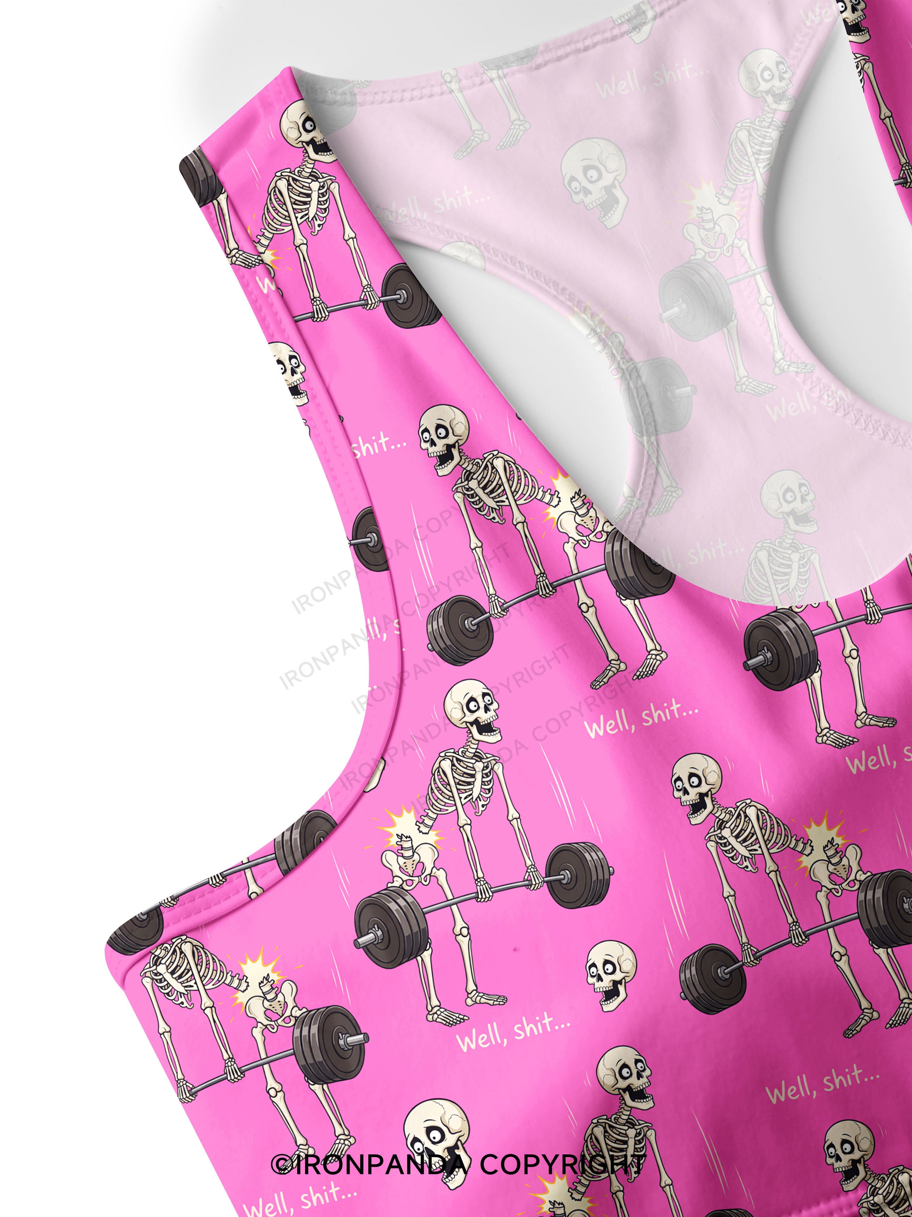 Well Shit Skeleton Deadlift Racerback Sports Bra