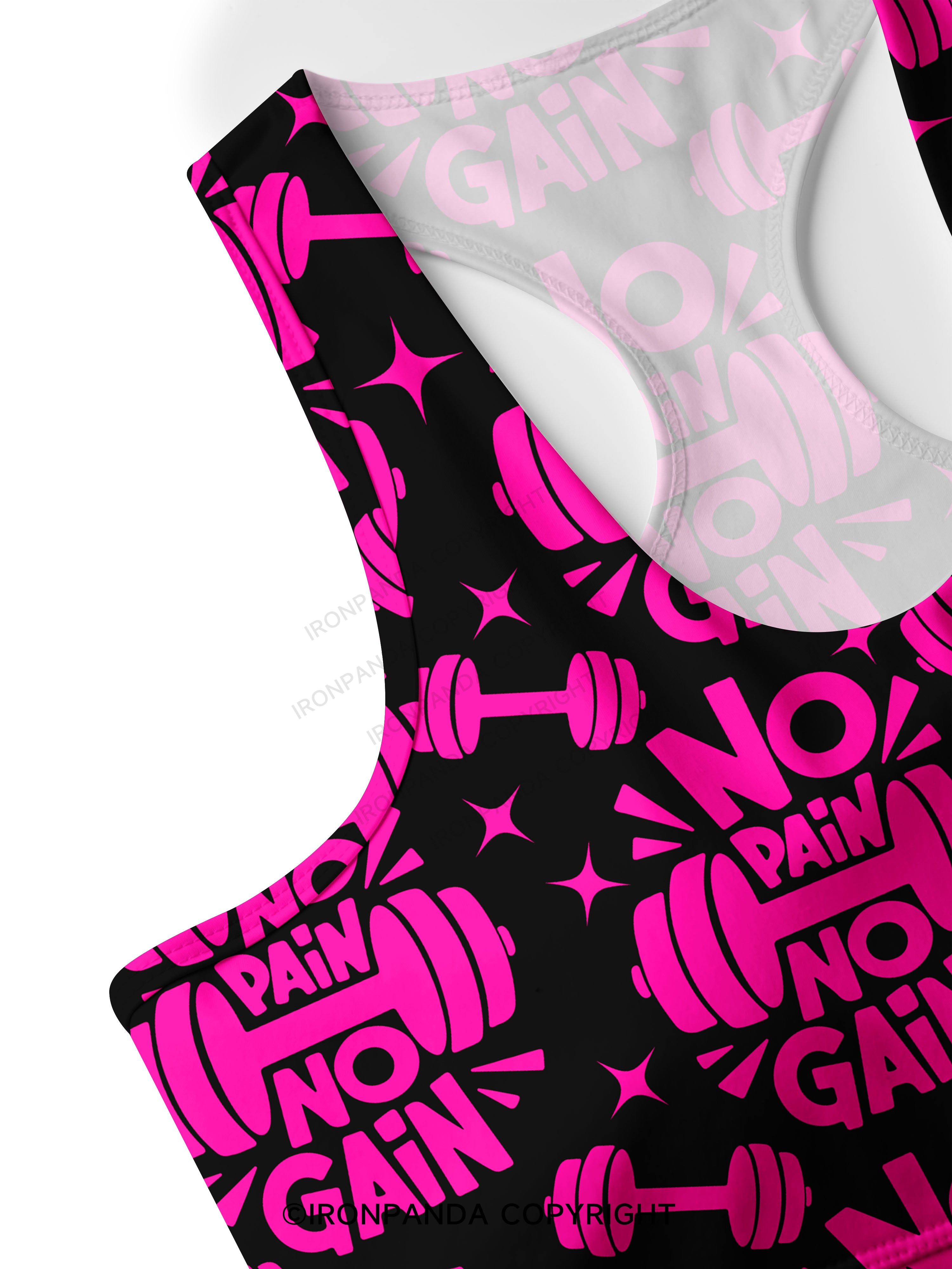 No Pain No Gain Racerback Sports Bra