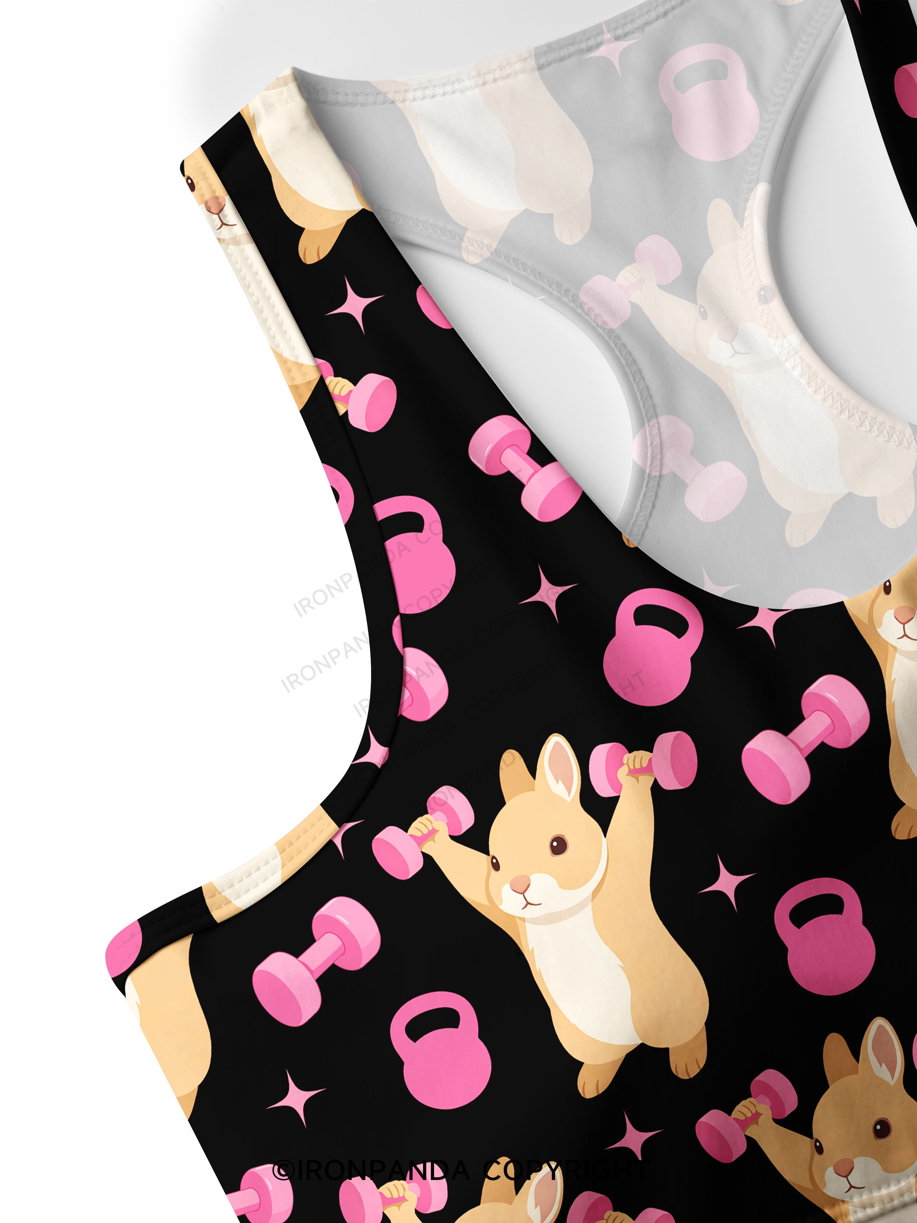 I AM A STRONG BUNNY Racerback Sports Bra