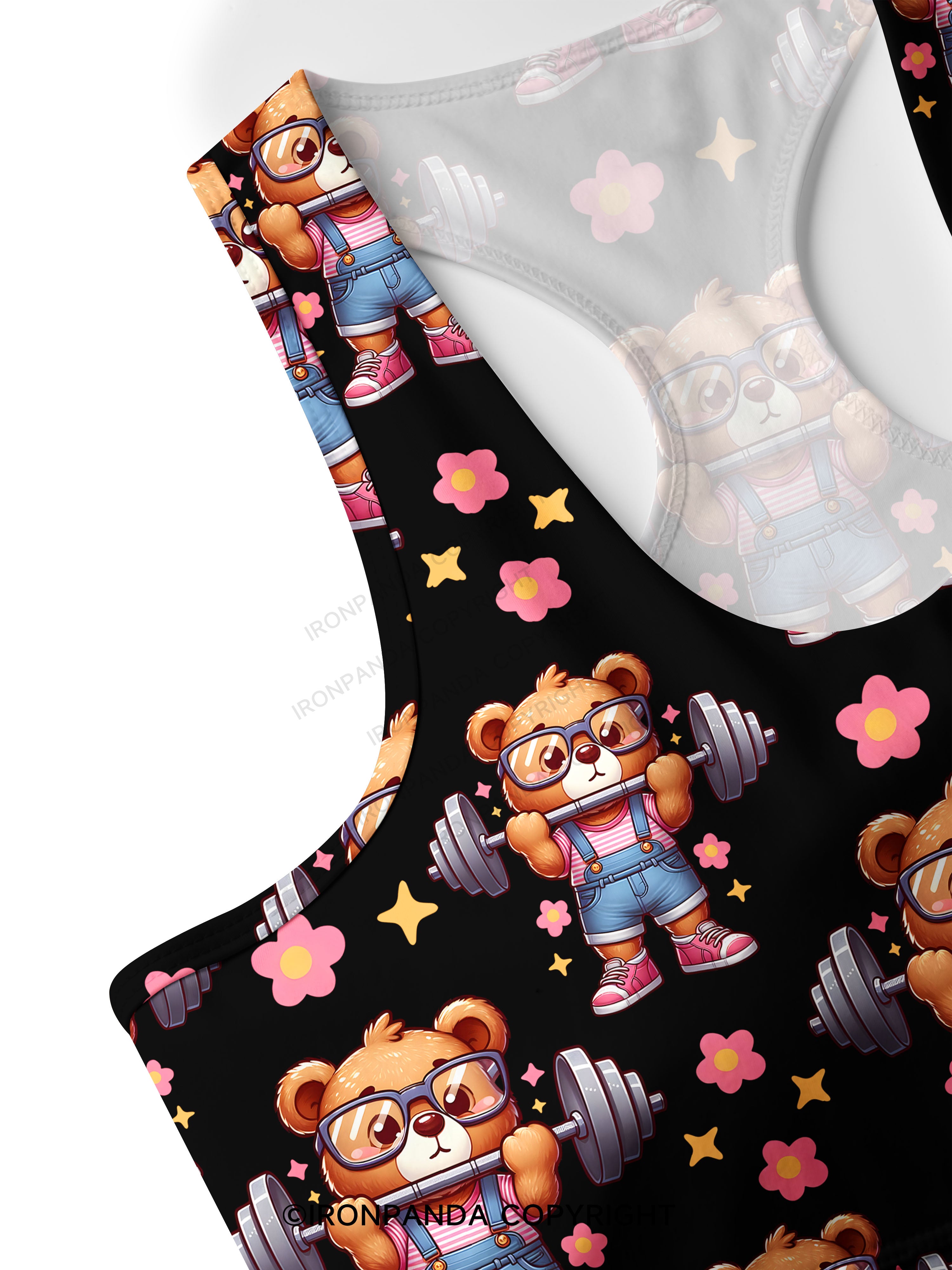 KINDA STRONG, SORTA FLUFFY Racerback Sports Bra