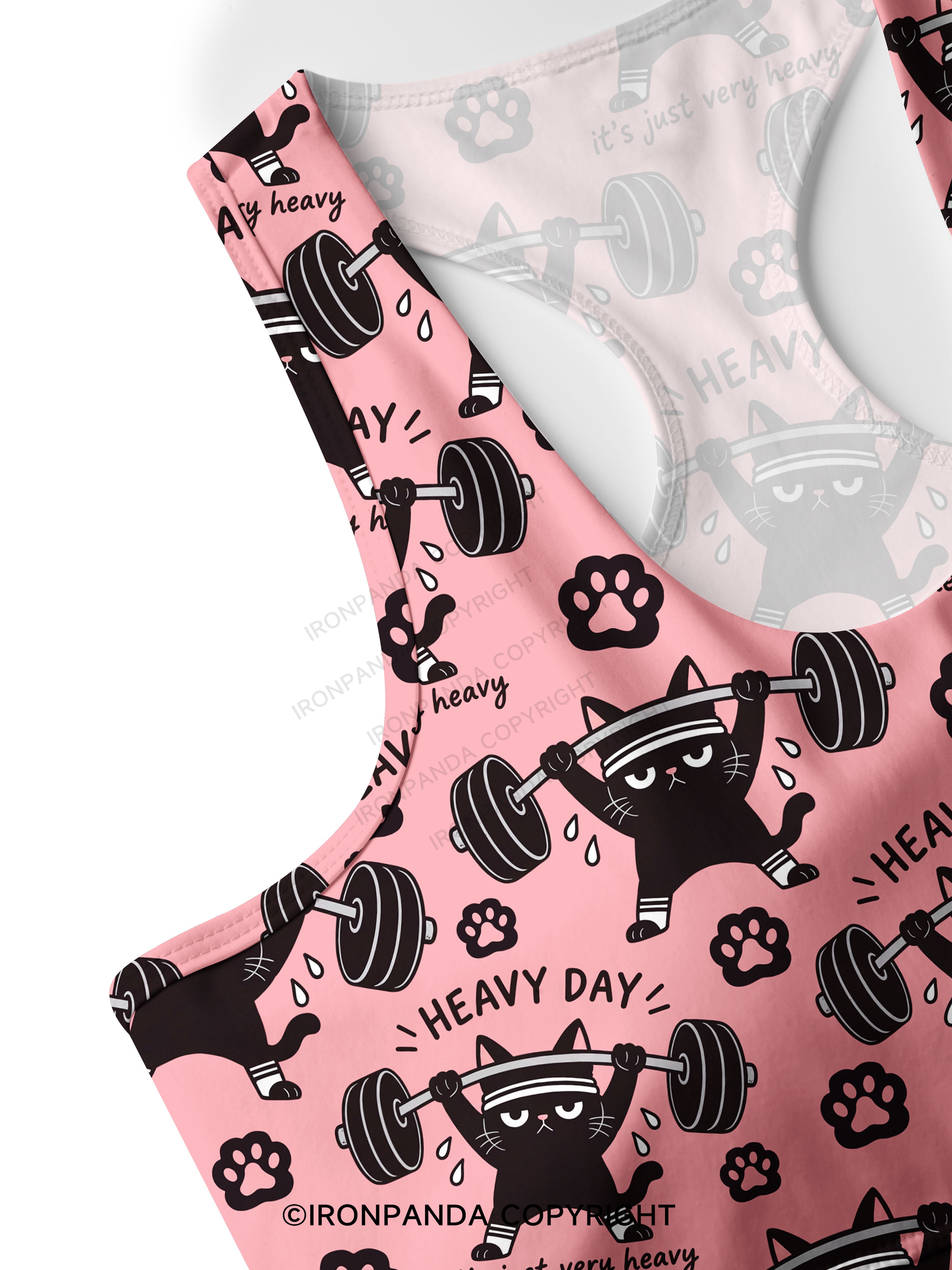 HEAVY DAY IT'S JUST VERY HEAVY Racerback Sports Bra