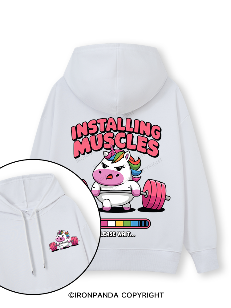 INSTALLING MUSCLES Double-Sided Printed Classic Gym Hoodie