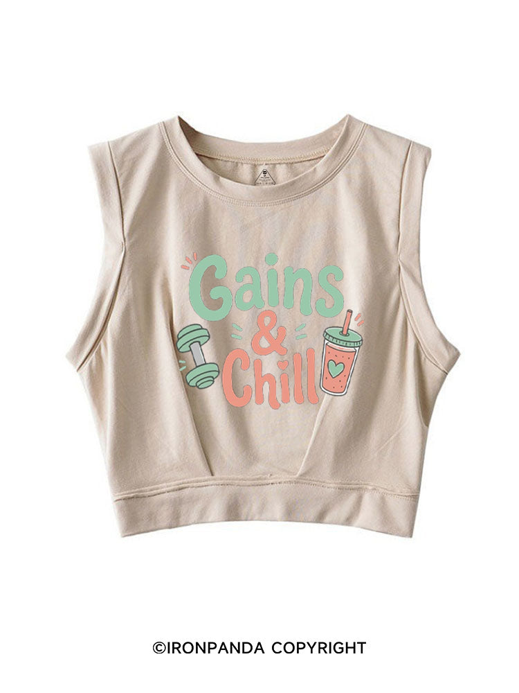 GAINS & CHILL SLEEVELESS CROP TOPS