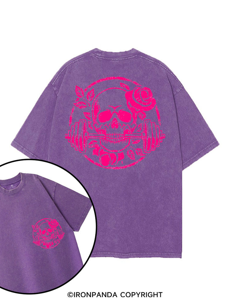 DEADLY BLOSSOM SKELETON printed Gym Shirt