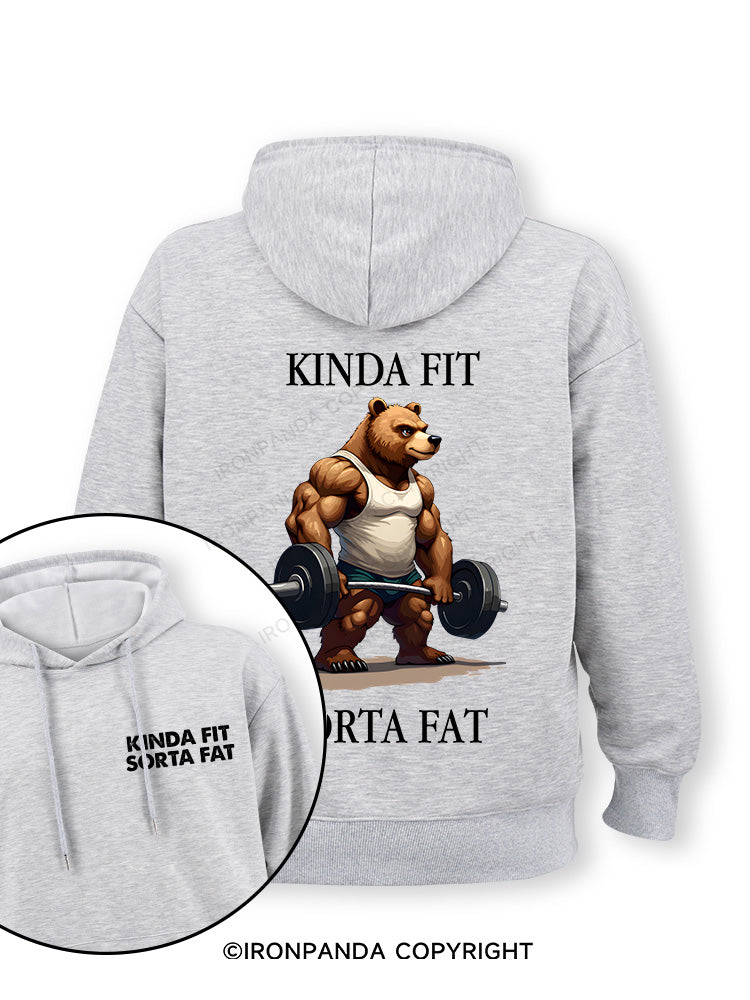 KINDA FIT SORTA FAT MUSCLE BEAR Double-Sided Printed Classic Gym Hoodie