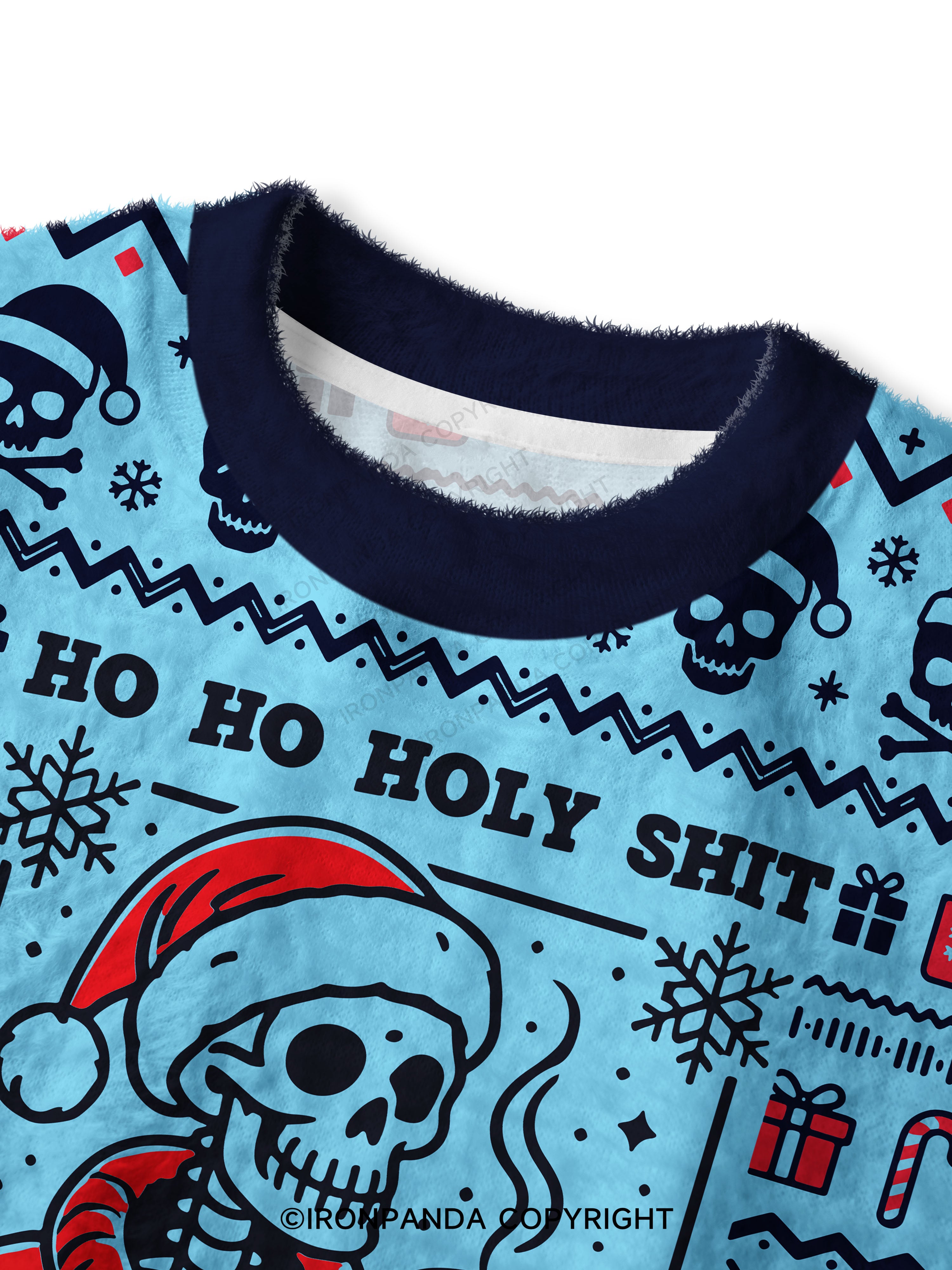 HO HO HOLY SHIT WHAT A YEAR Fuzzy Fleece Crop Sweater