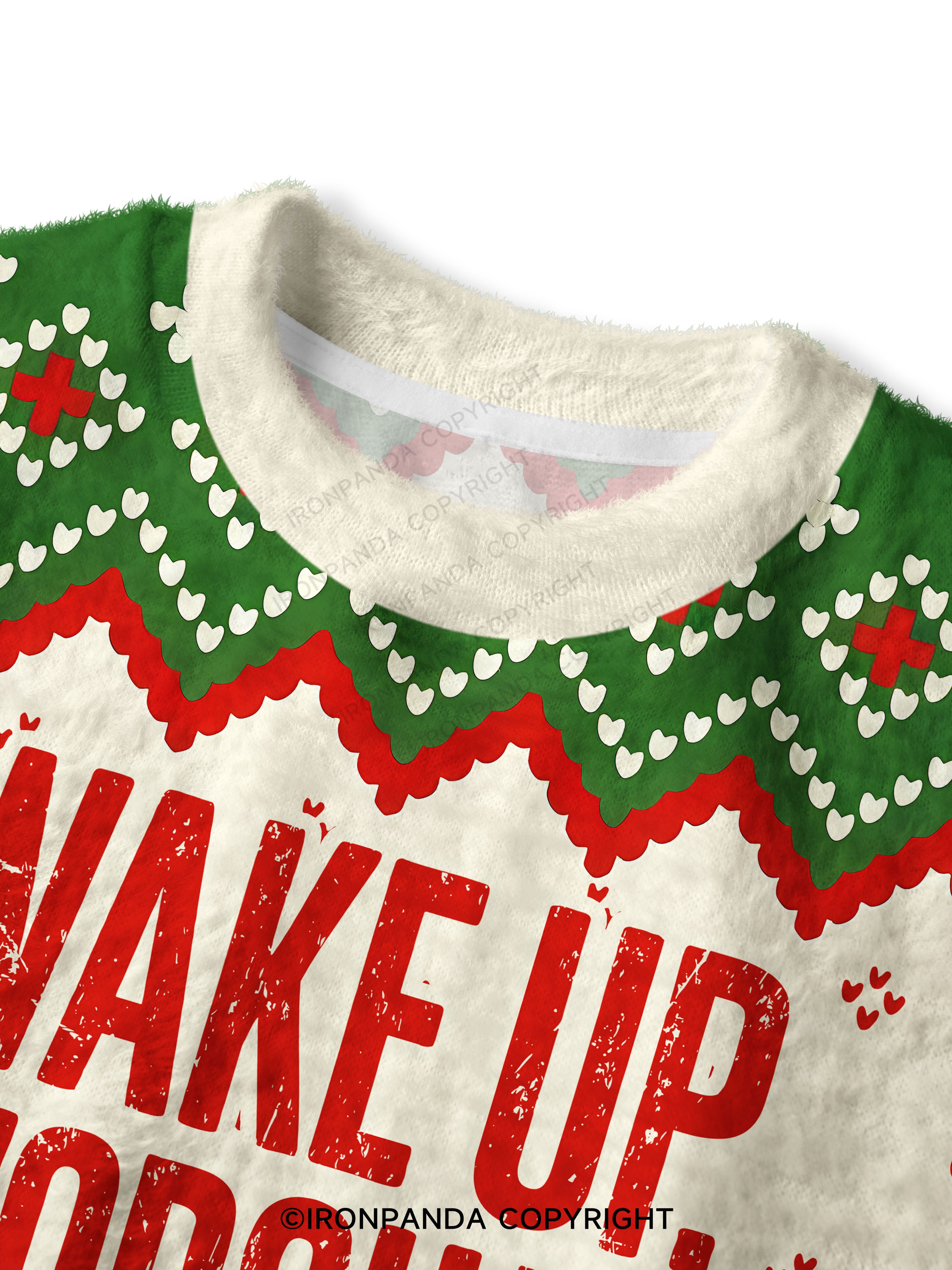 WAKE UP WORSHIP WORKOUT Fuzzy Fleece Crop Sweater
